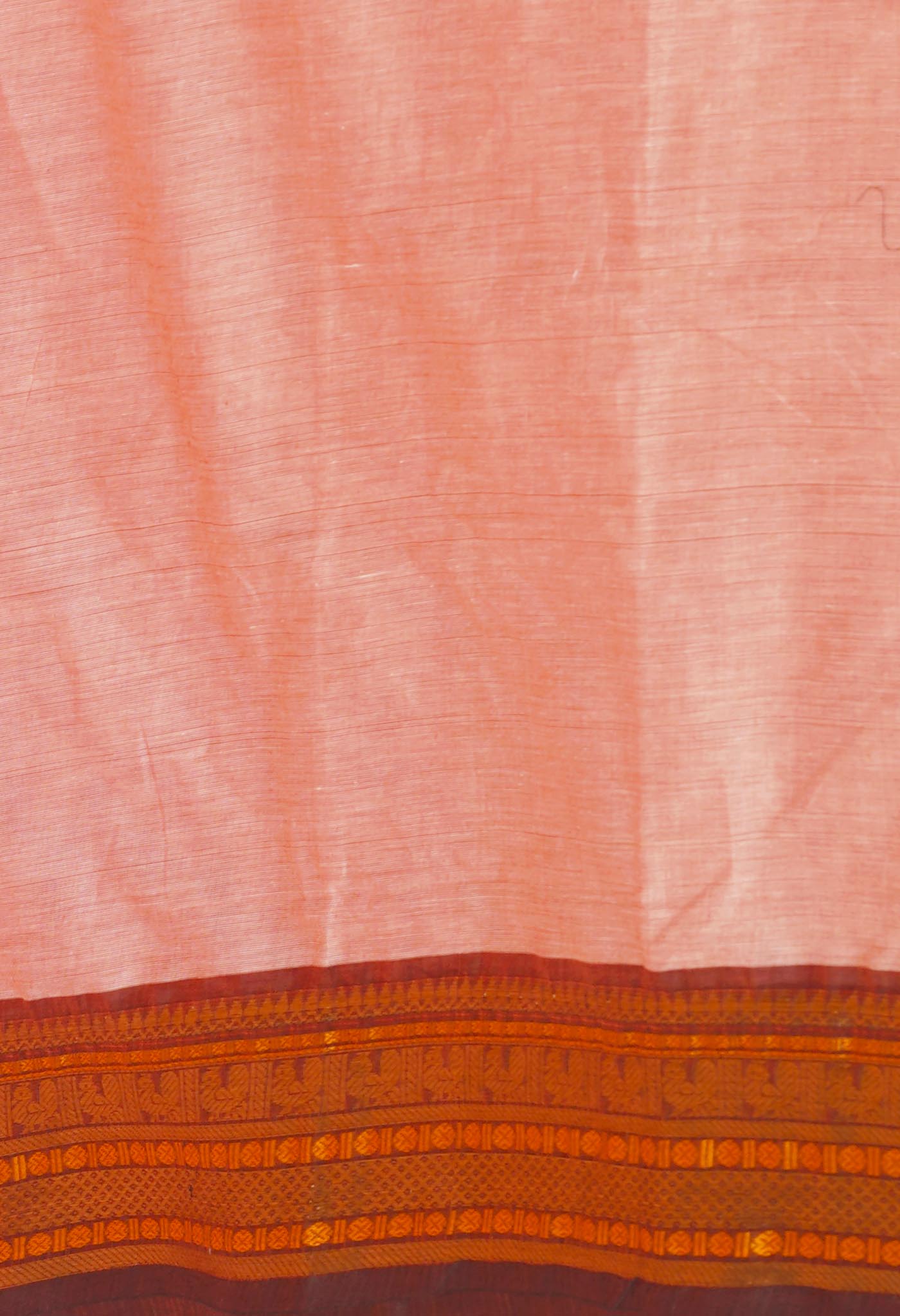 Peach Pink Pure Pavani Handcrafted Kanchi Cotton Saree