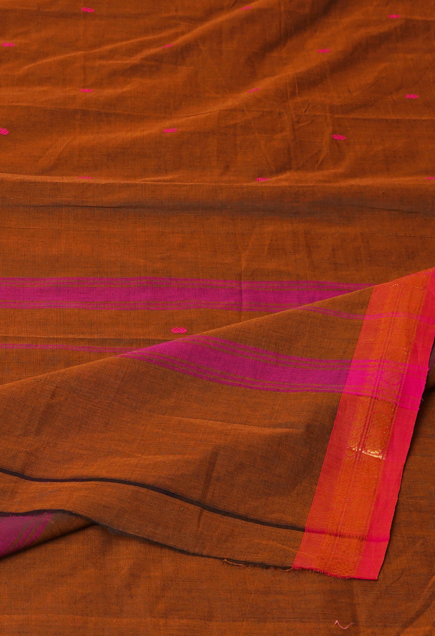 Brown Pure Pavani Handcrafted Kanchi Cotton Saree