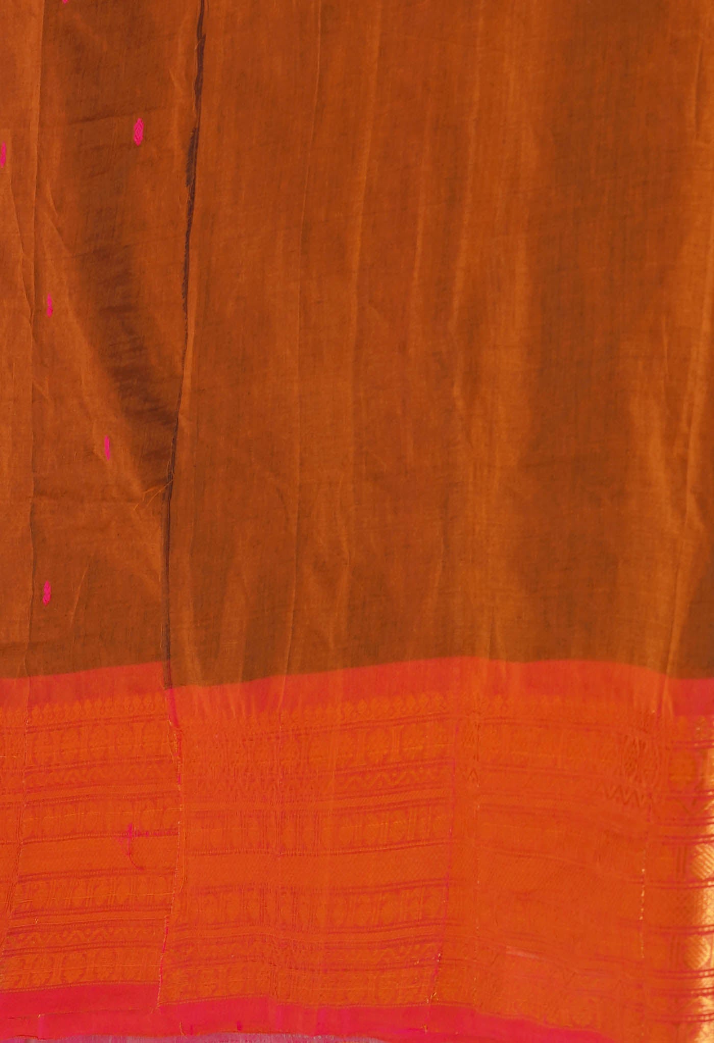 Brown Pure Pavani Handcrafted Kanchi Cotton Saree-UNM76825