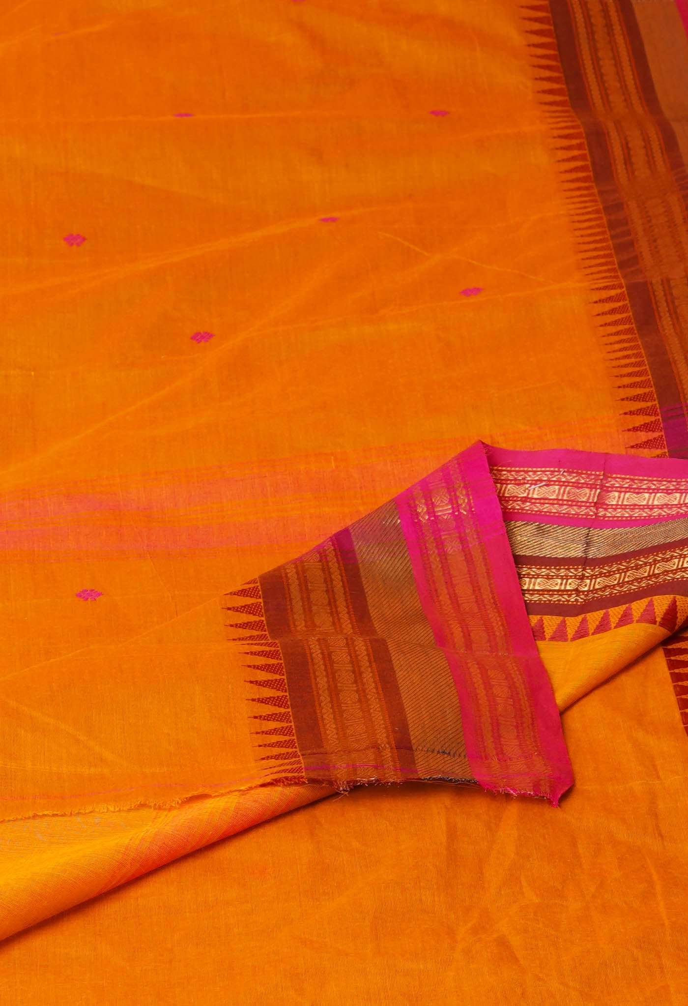 Yellow Pure Pavani Handcrafted Kanchi Cotton Saree