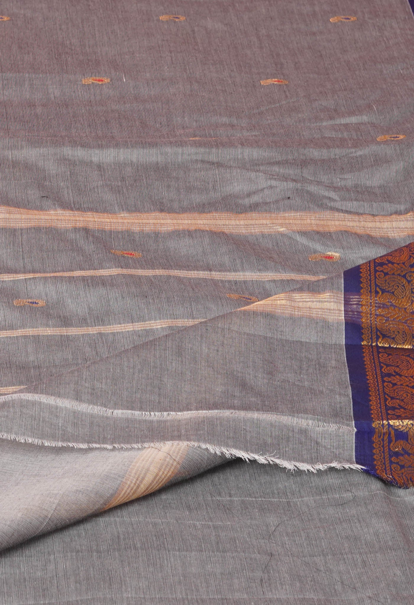 Grey Pure Pavani Handcrafted Kanchi Cotton Saree