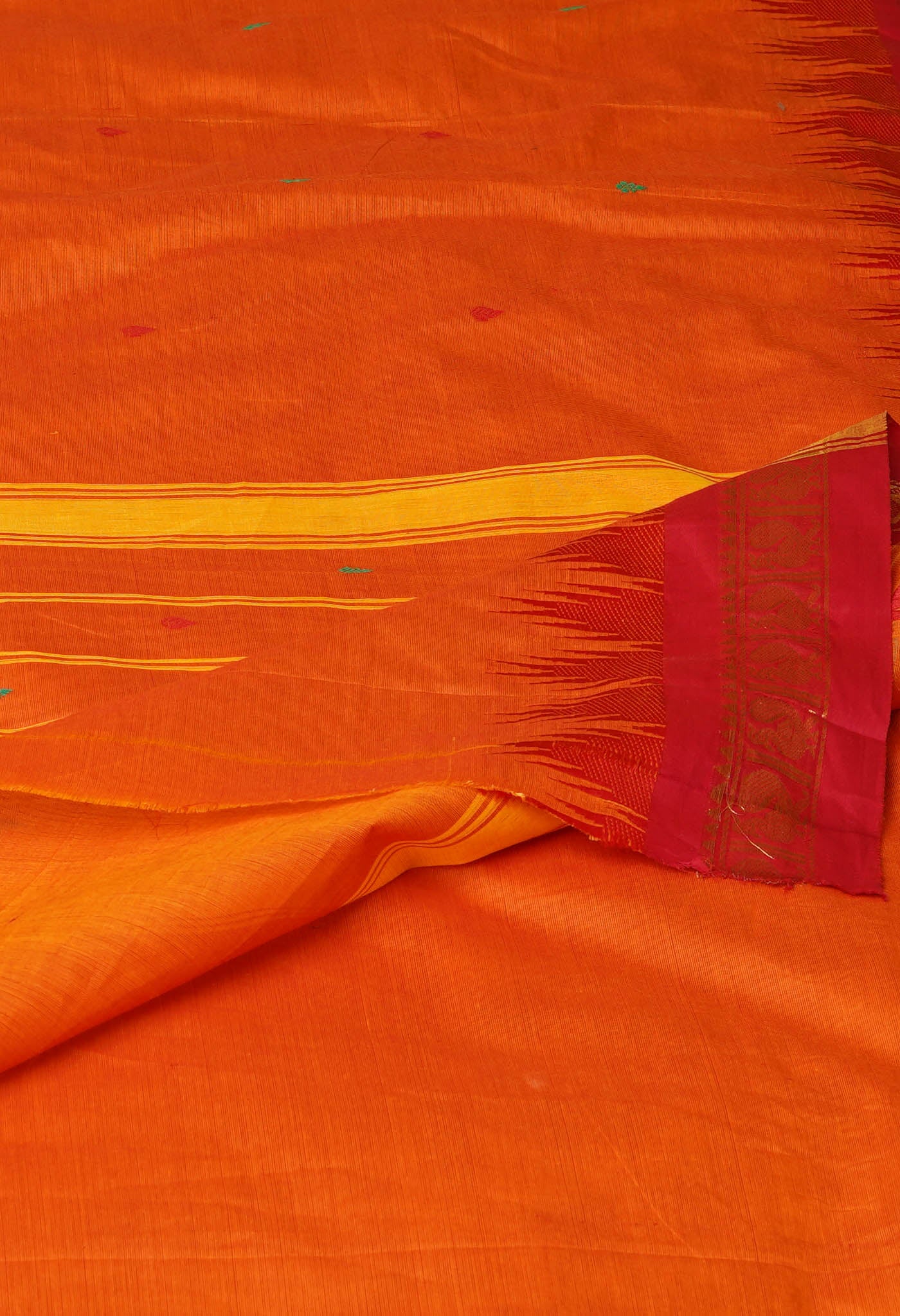 Orange Pure Pavani Handcrafted Rasipuram Cotton Saree