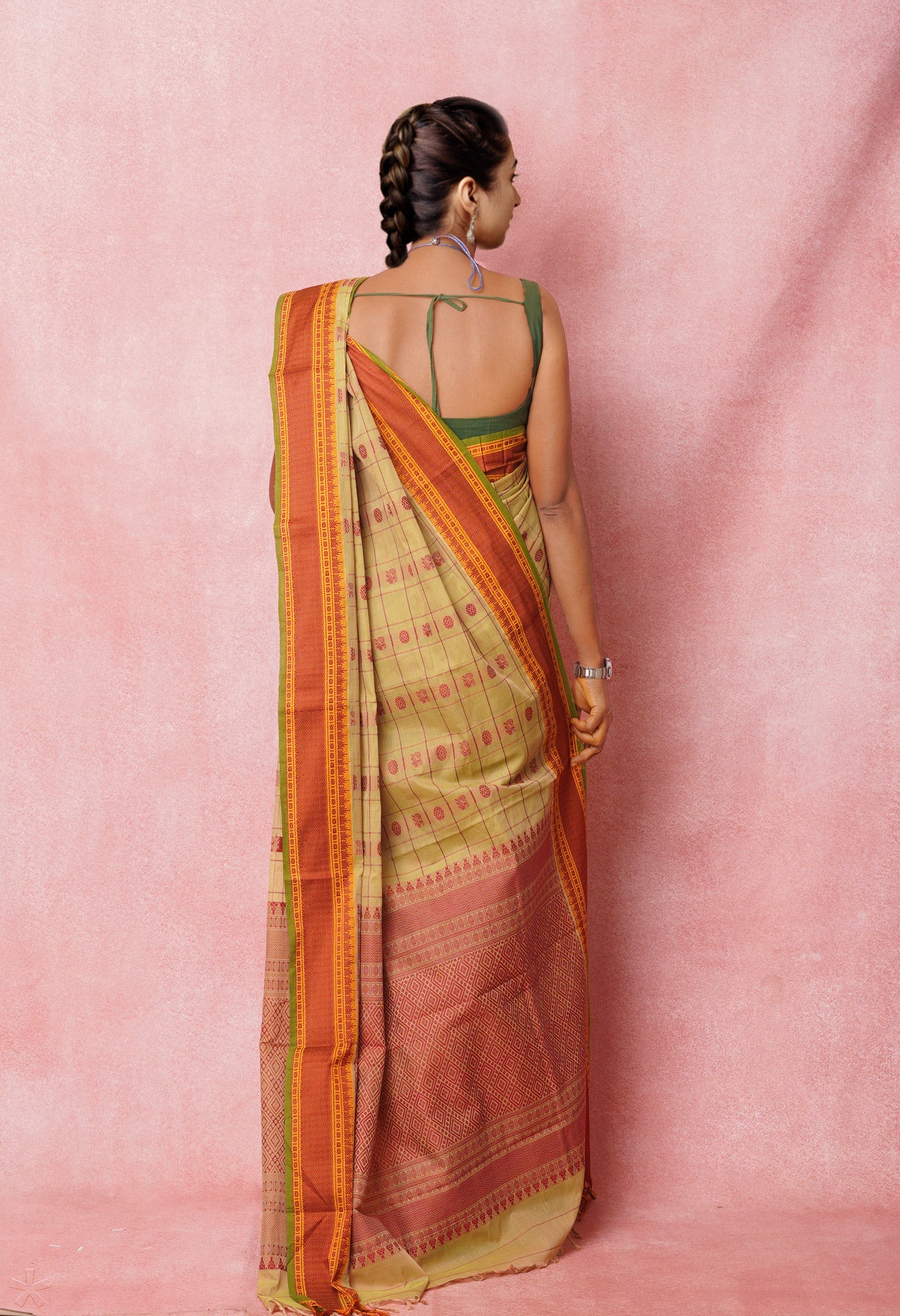 Green Pure Pavani Handcrafted Kanchi Cotton Saree