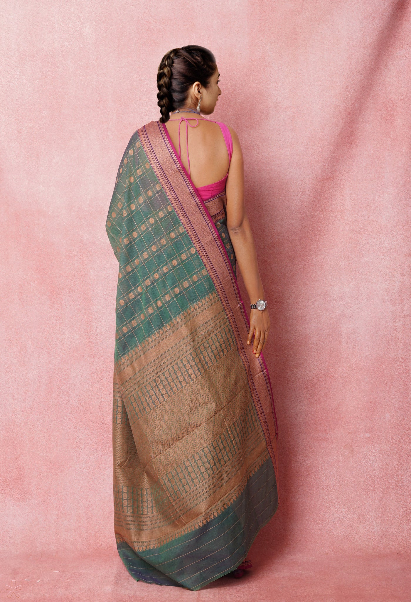 Green Pure Pavani Handcrafted Kanchi Cotton Saree