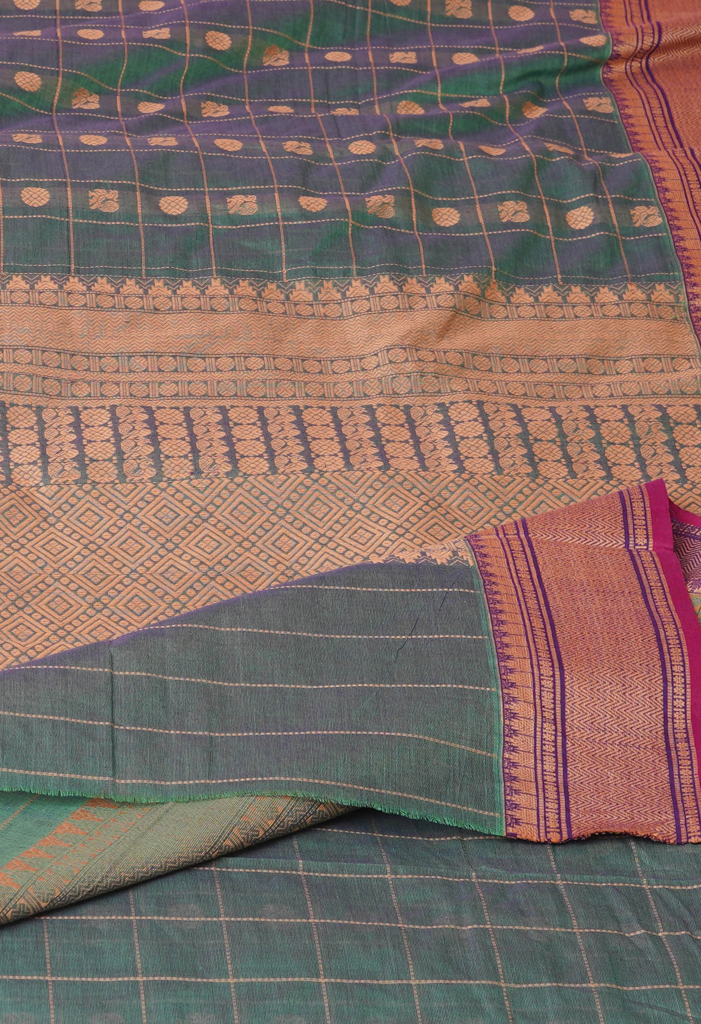 Green Pure Pavani Handcrafted Kanchi Cotton Saree