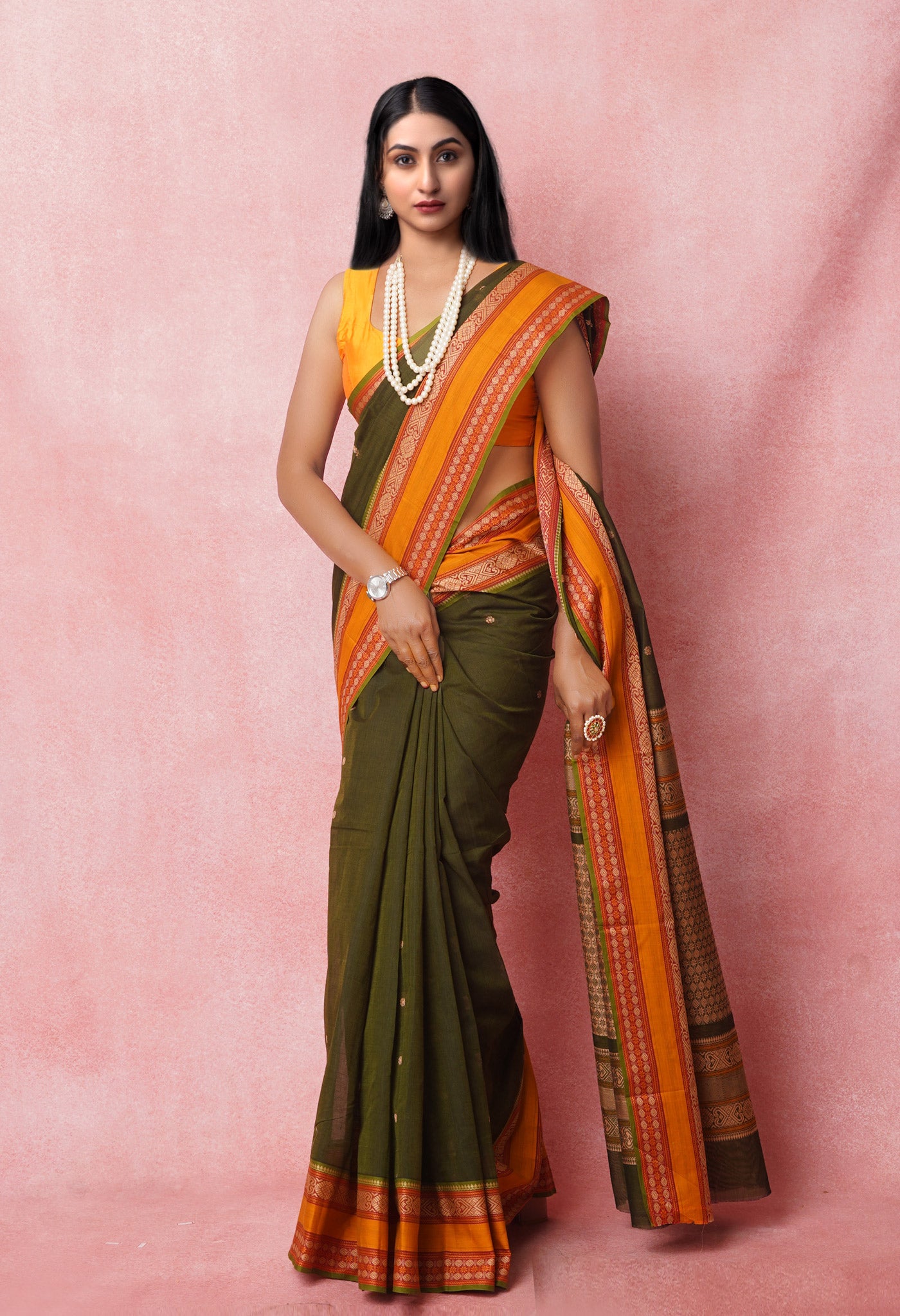 Green PureHandloom Pavani Chettinad Cotton Saree