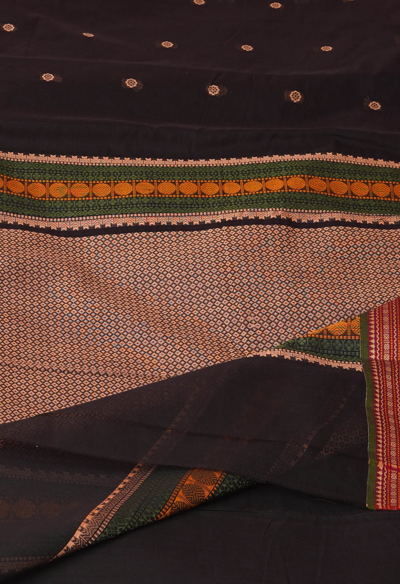 Black PureHandloom Pavani Chettinad Cotton Saree