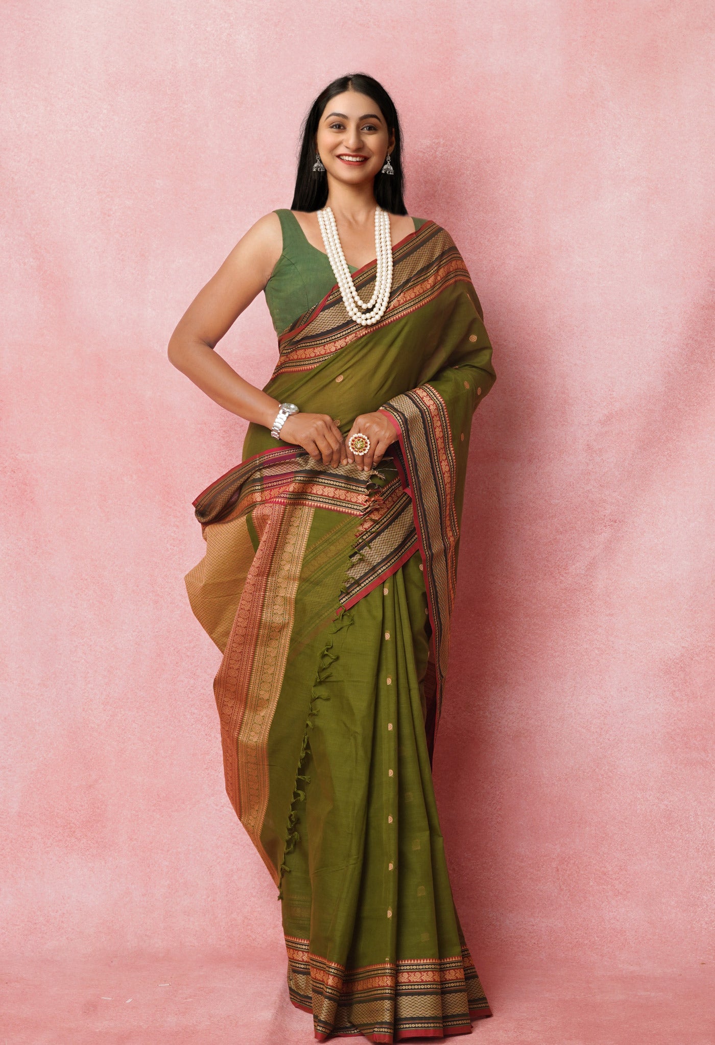 Green PureHandloom Pavani Chettinad Cotton Saree