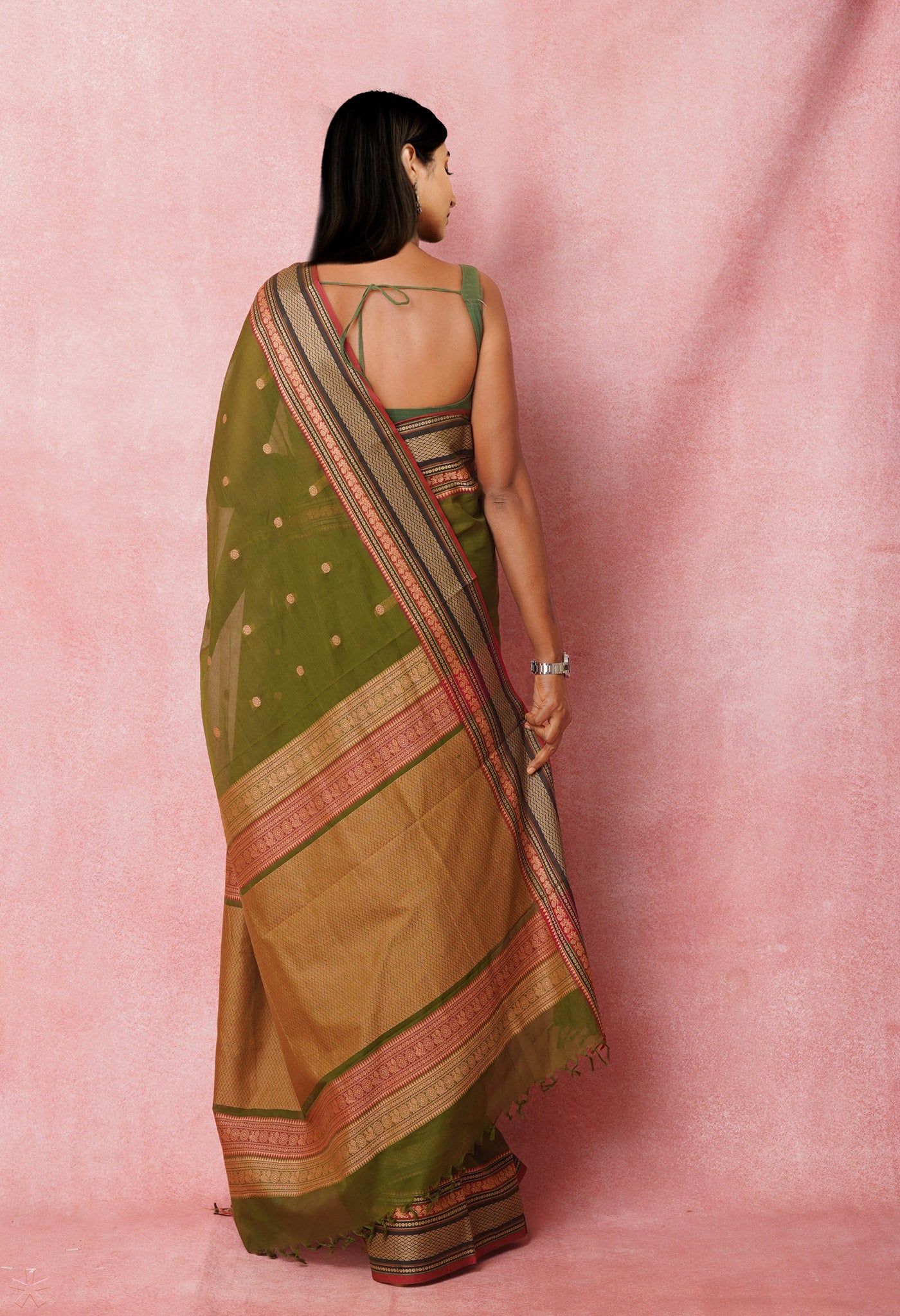 Green PureHandloom Pavani Chettinad Cotton Saree