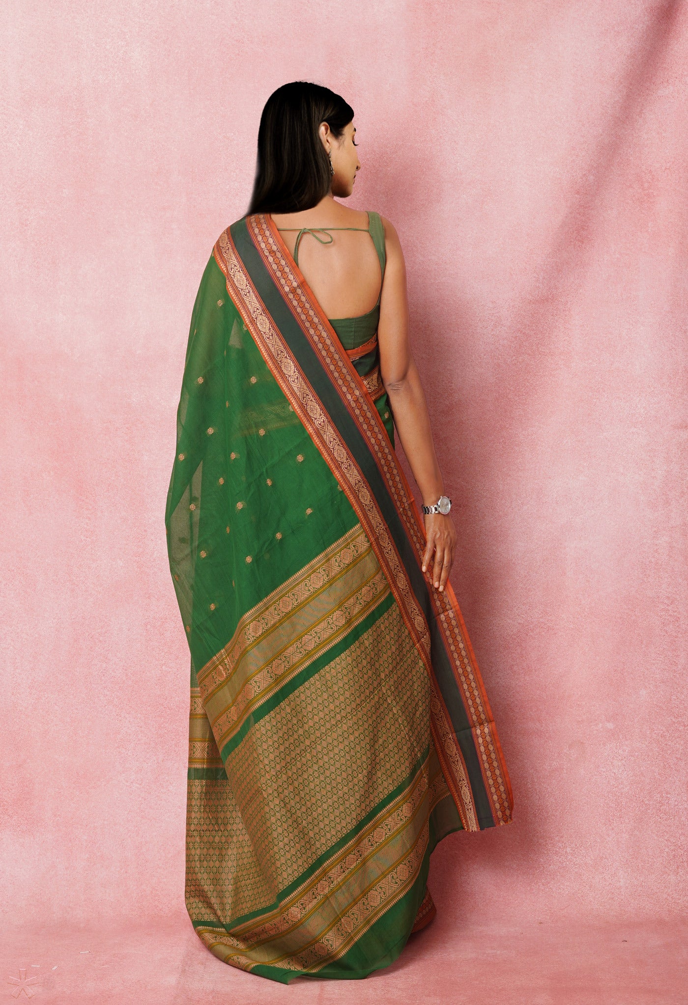 Green PureHandloom Pavani Chettinad Cotton Saree