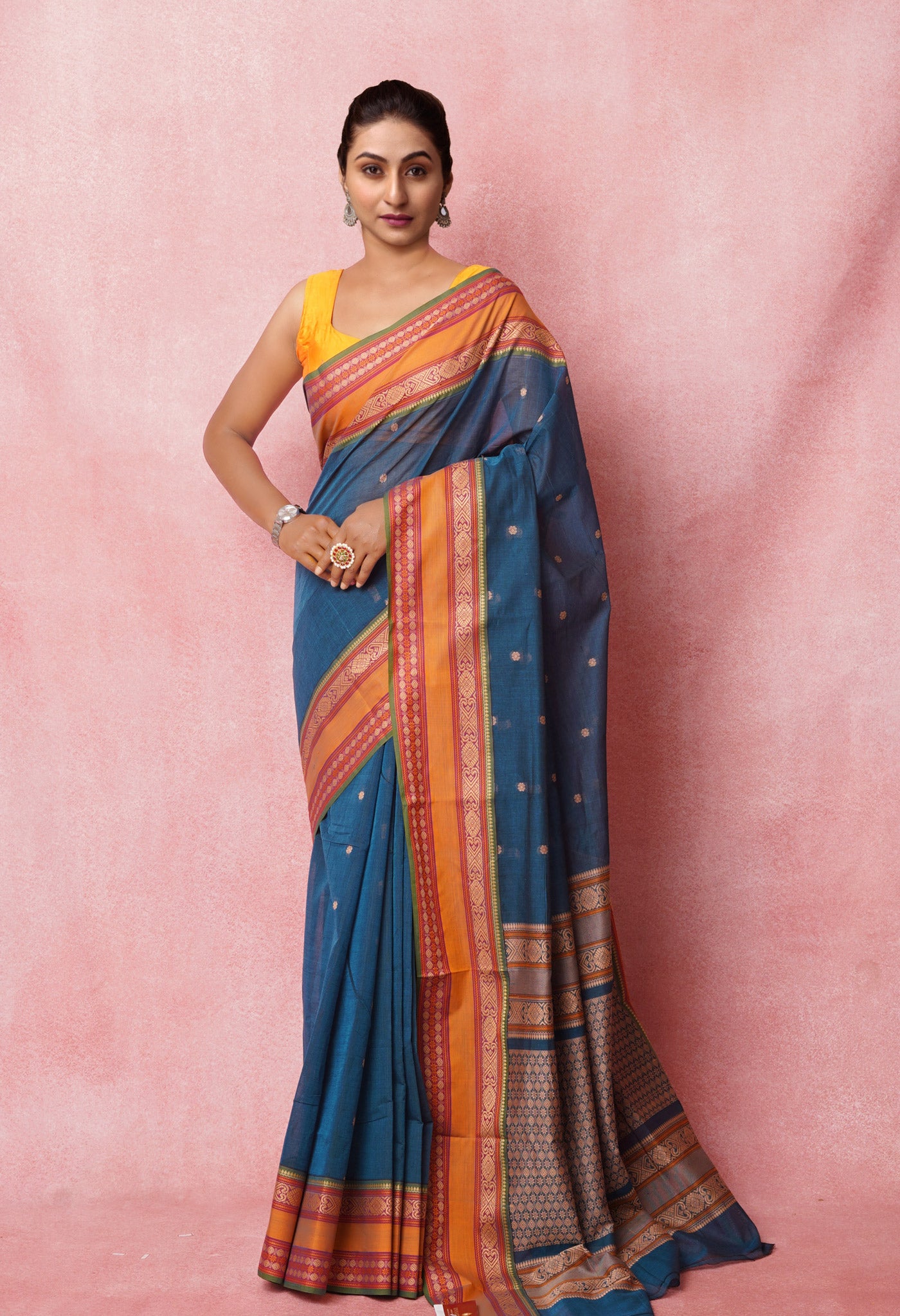 Blue PureHandloom Pavani Chettinad Cotton Saree