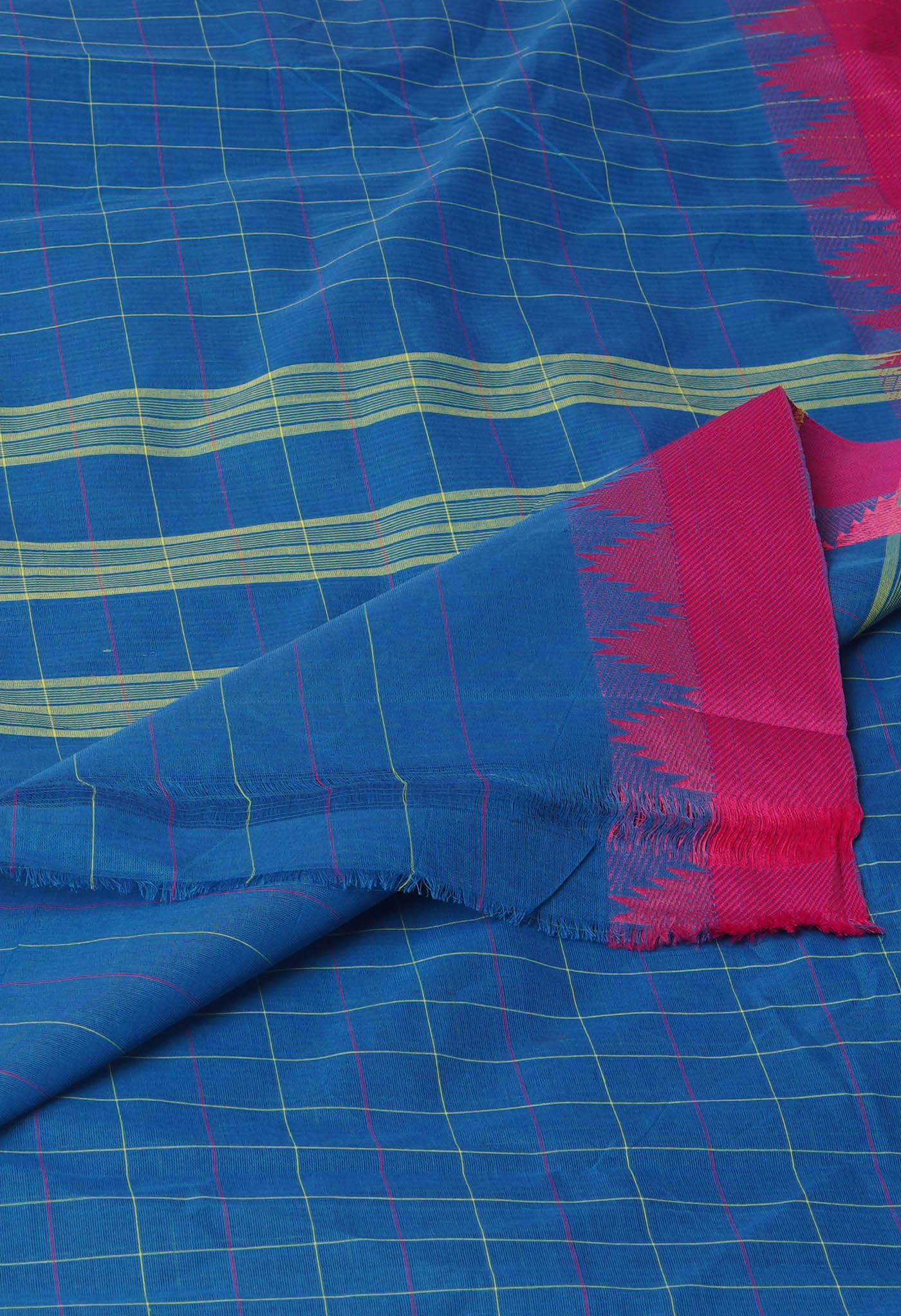 Blue Pure Pavani Chettinad Soft  Cotton Saree