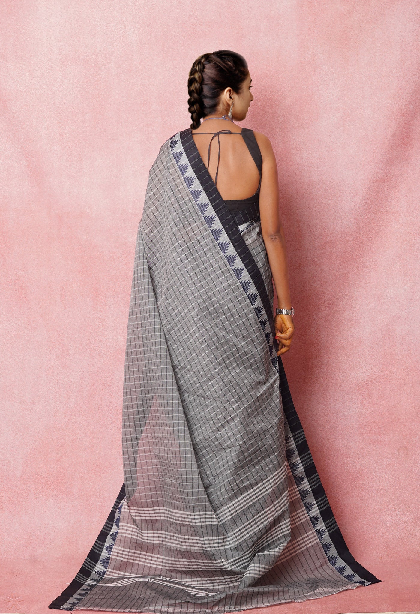 Grey Pure Pavani Chettinad Soft  Cotton Saree