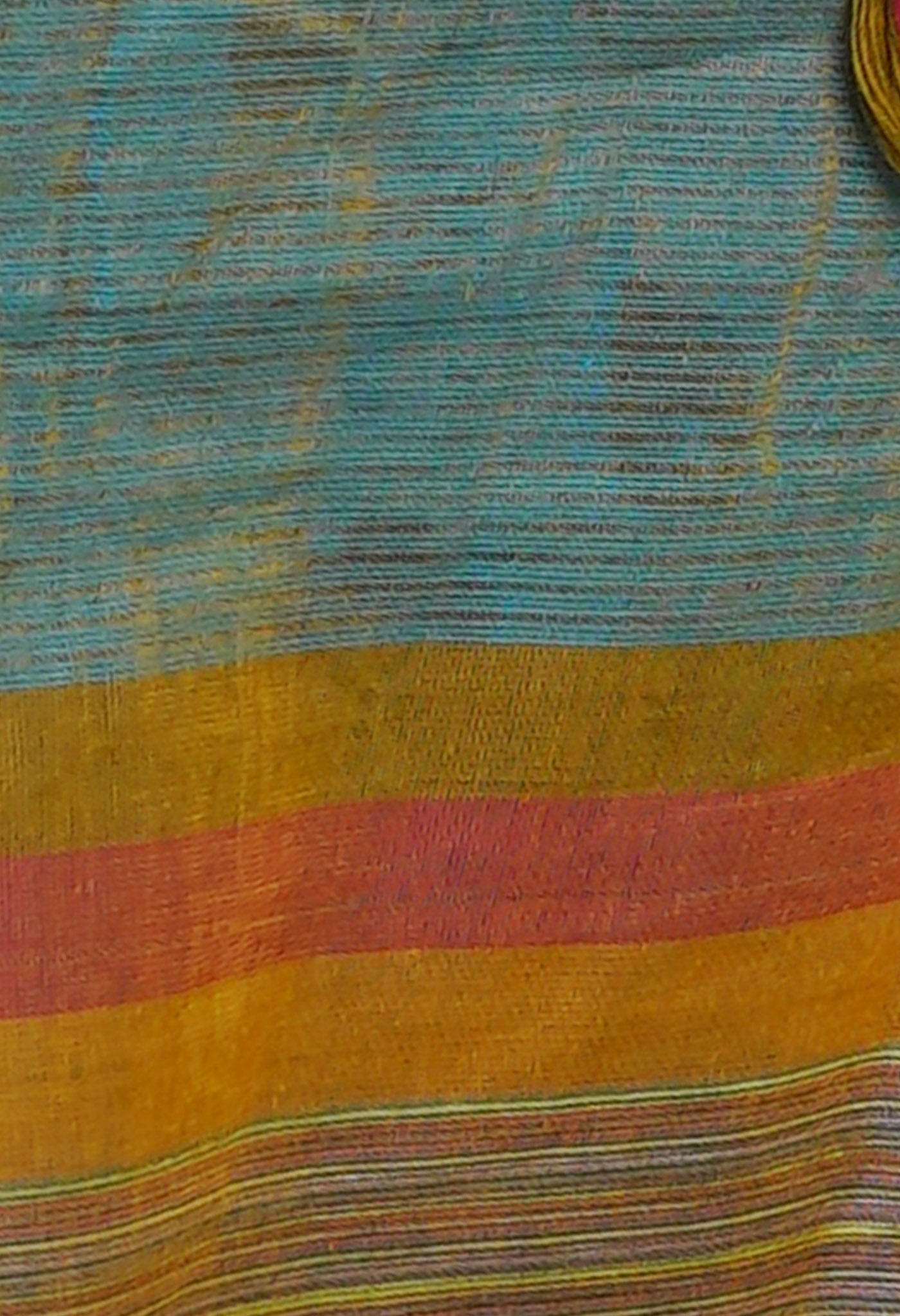 Blue Pure Block Printed Mangalgiri Cotton Saree