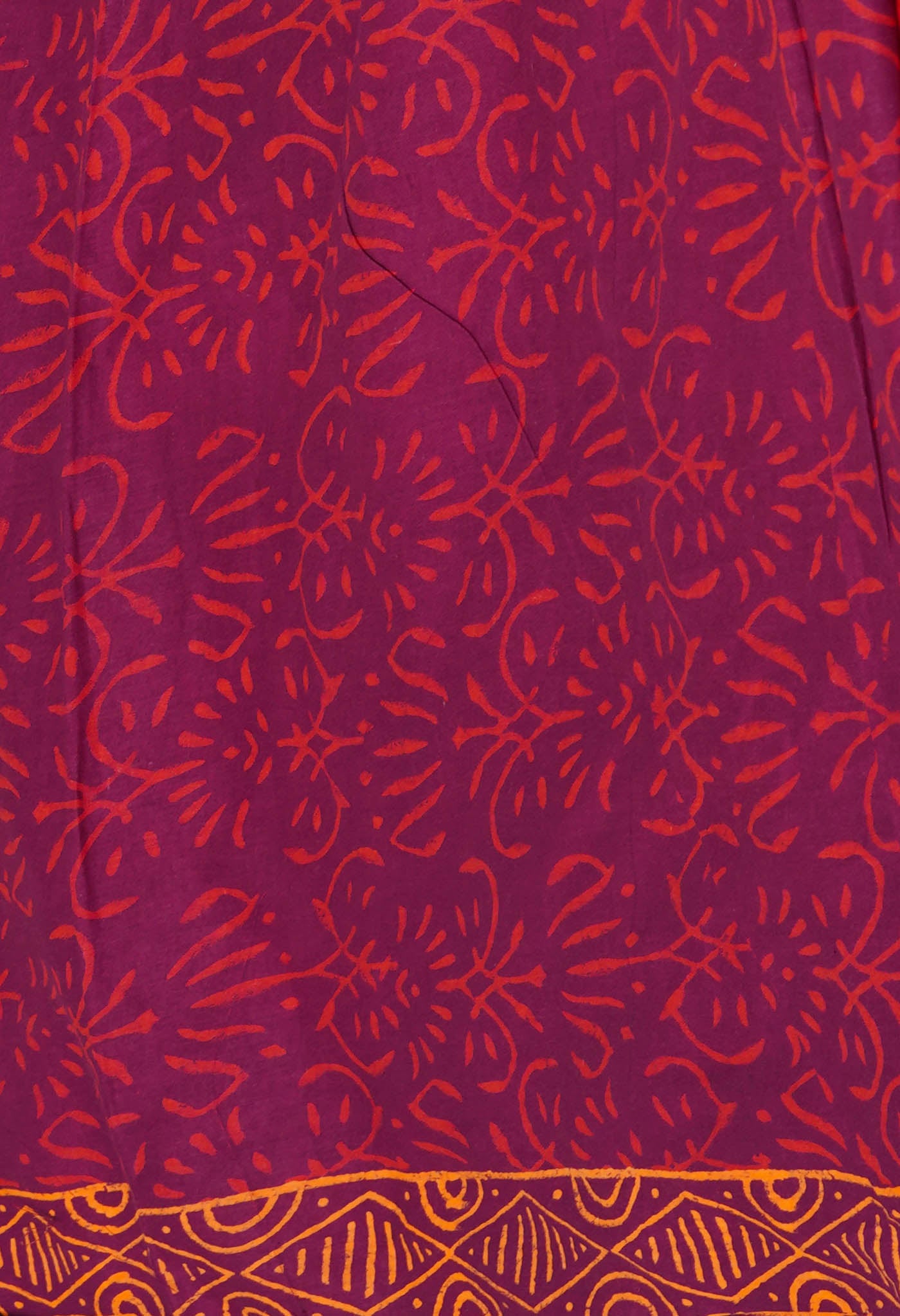 Maroon Pure Ajrakh Pinted Superfine Mulmul Cotton Saree