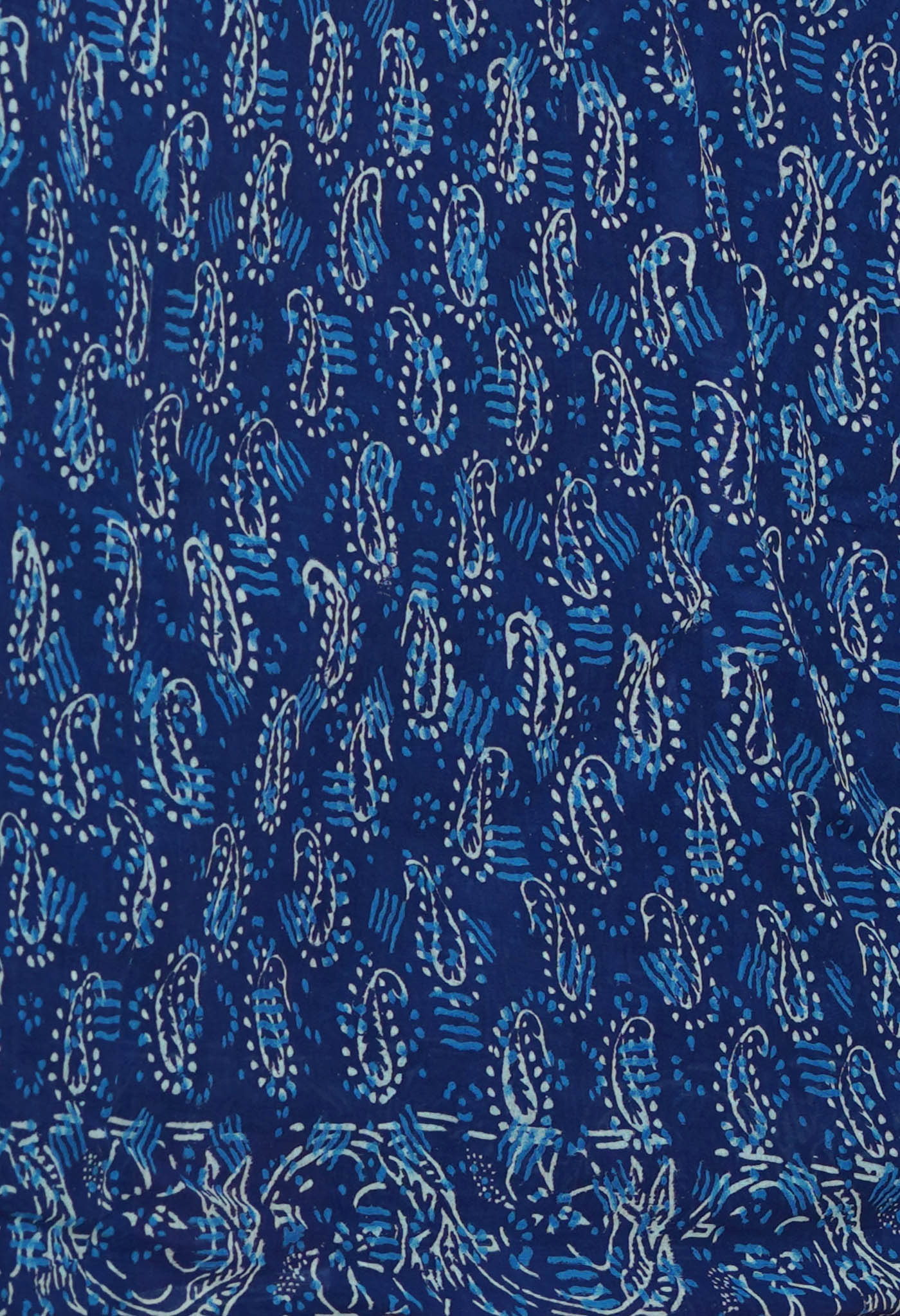 Navy Blue Pure Napthol Hand Block Pinted Superfine Mulmul Cotton Saree-UNM77105