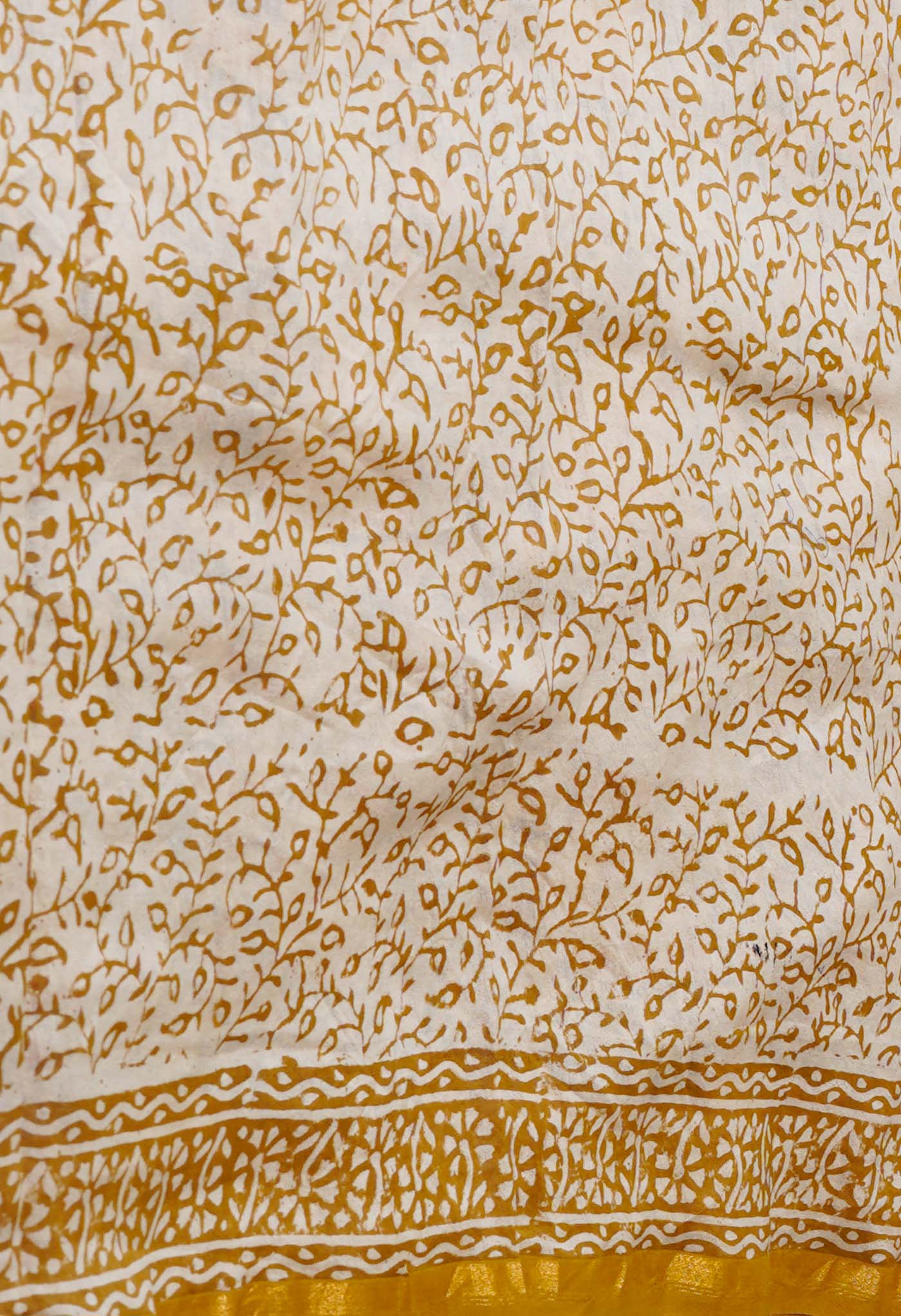 Blue Pure Bagru Kalamkari Printed Chanderi Sico Saree-UNM77129