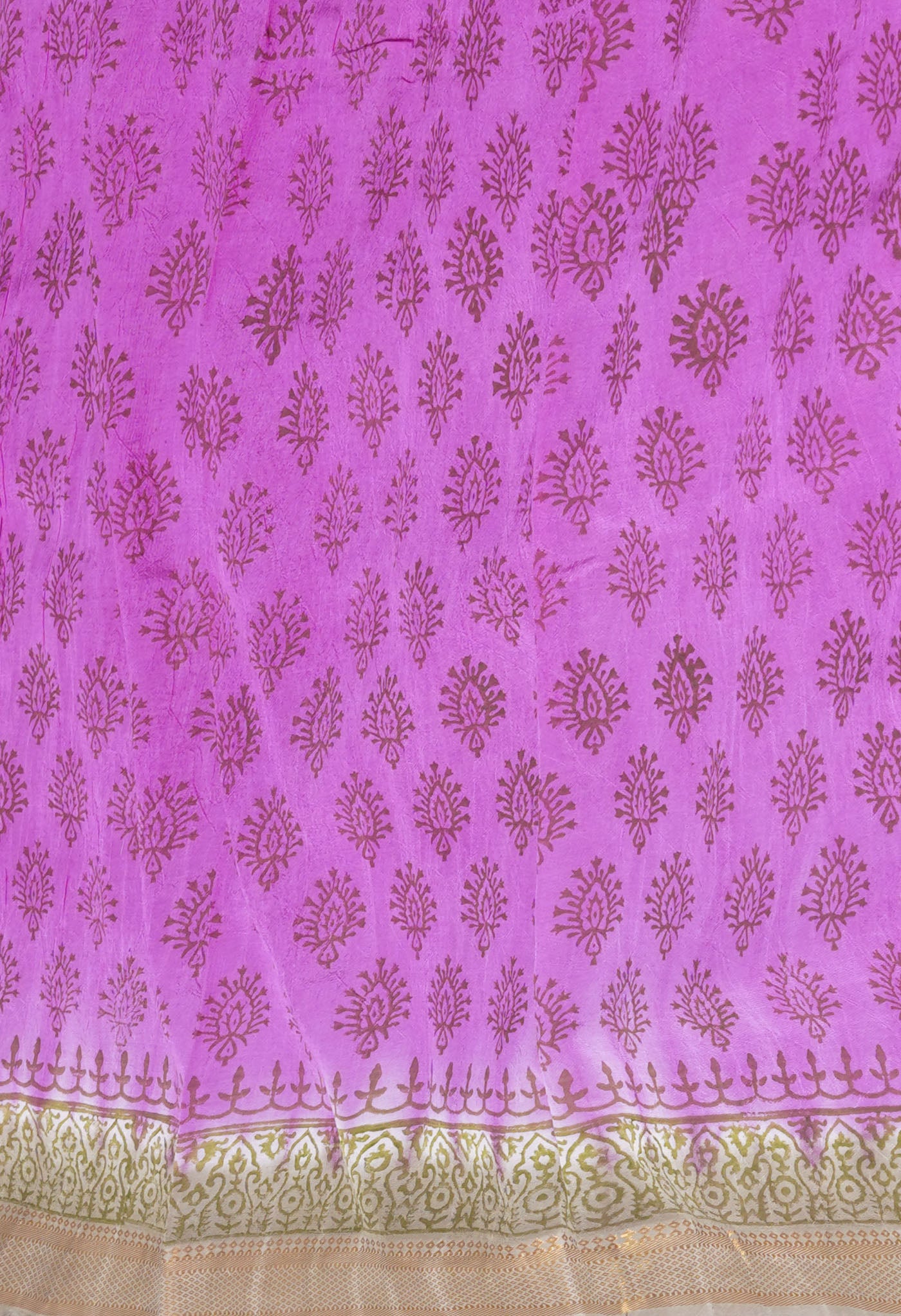Grey Hand Block Printed Mangalgiri Soft Silk Saree