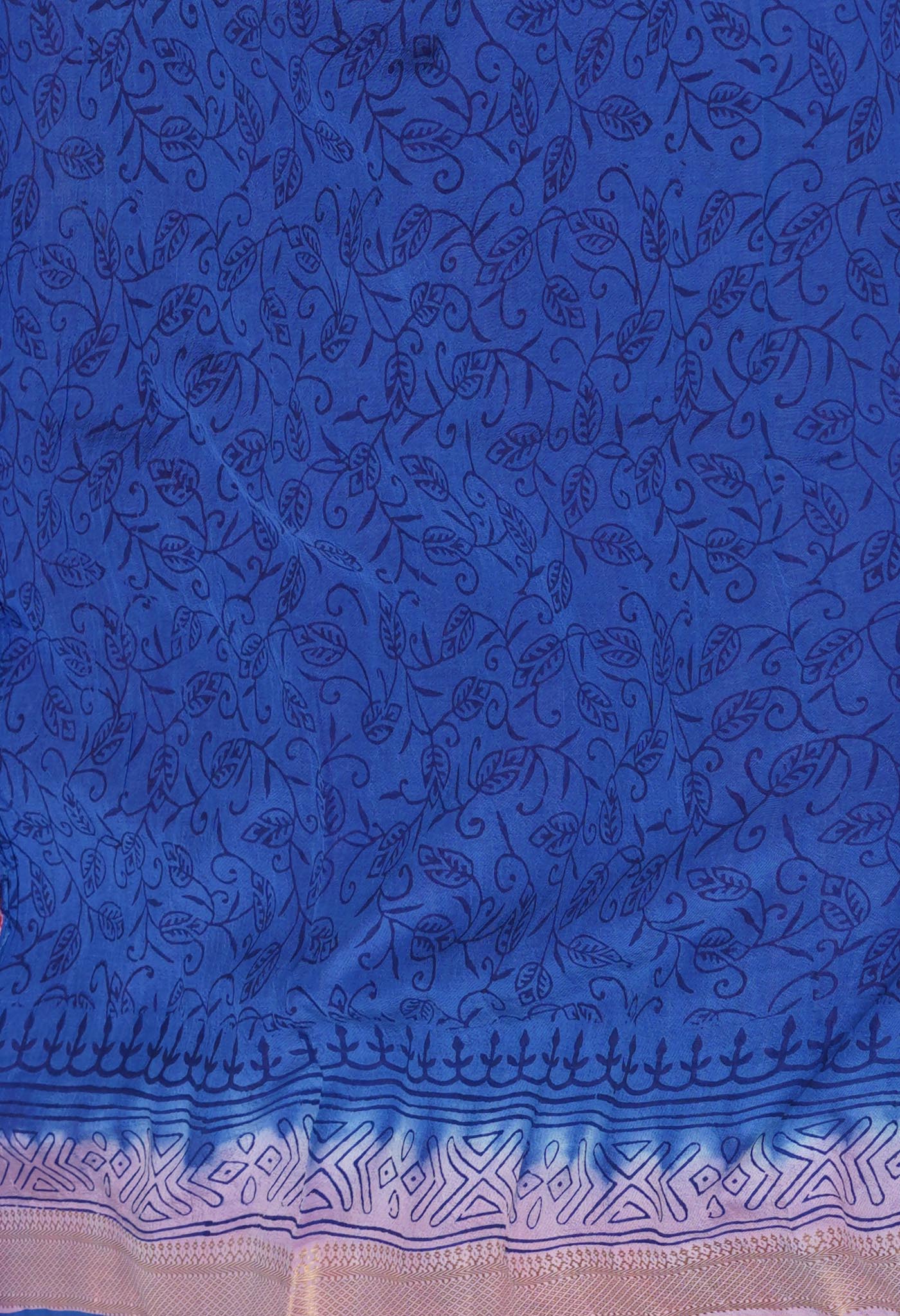 Pink Hand Block Printed Mangalgiri Soft Silk Saree