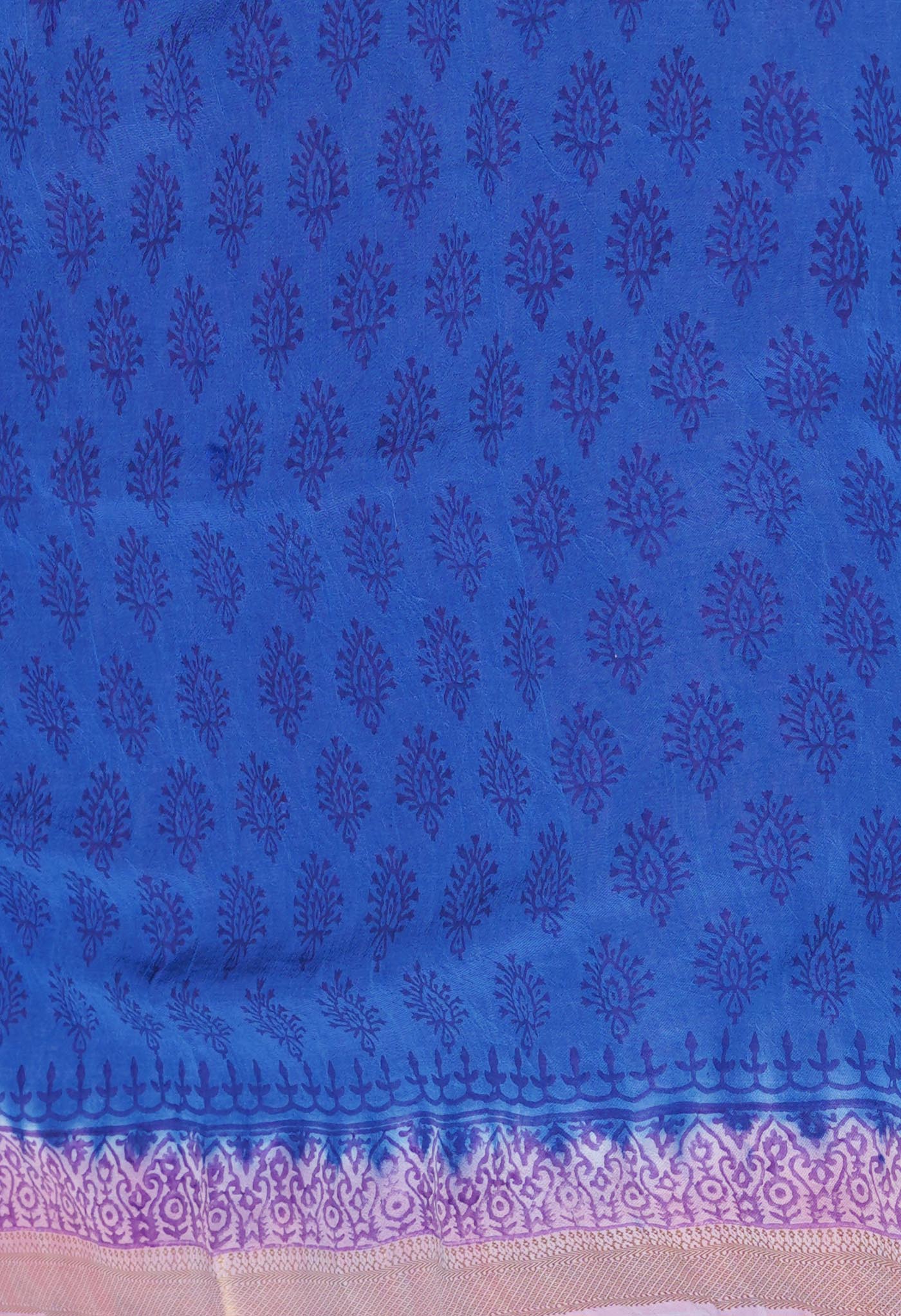 Pink Hand Block Printed Mangalgiri Soft Silk Saree