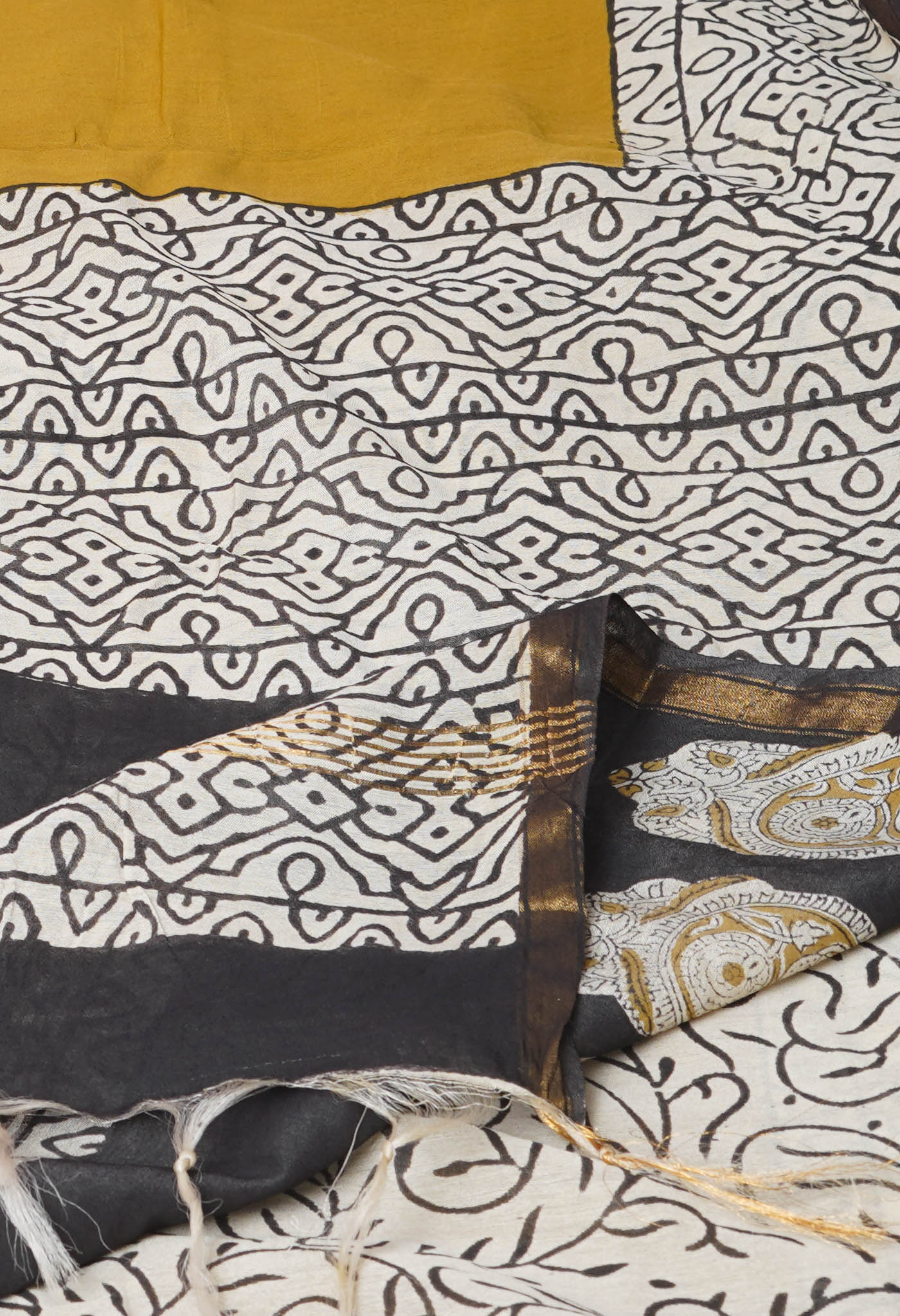 Green Bagh Printed Pashmina Sico Saree-UNM77298