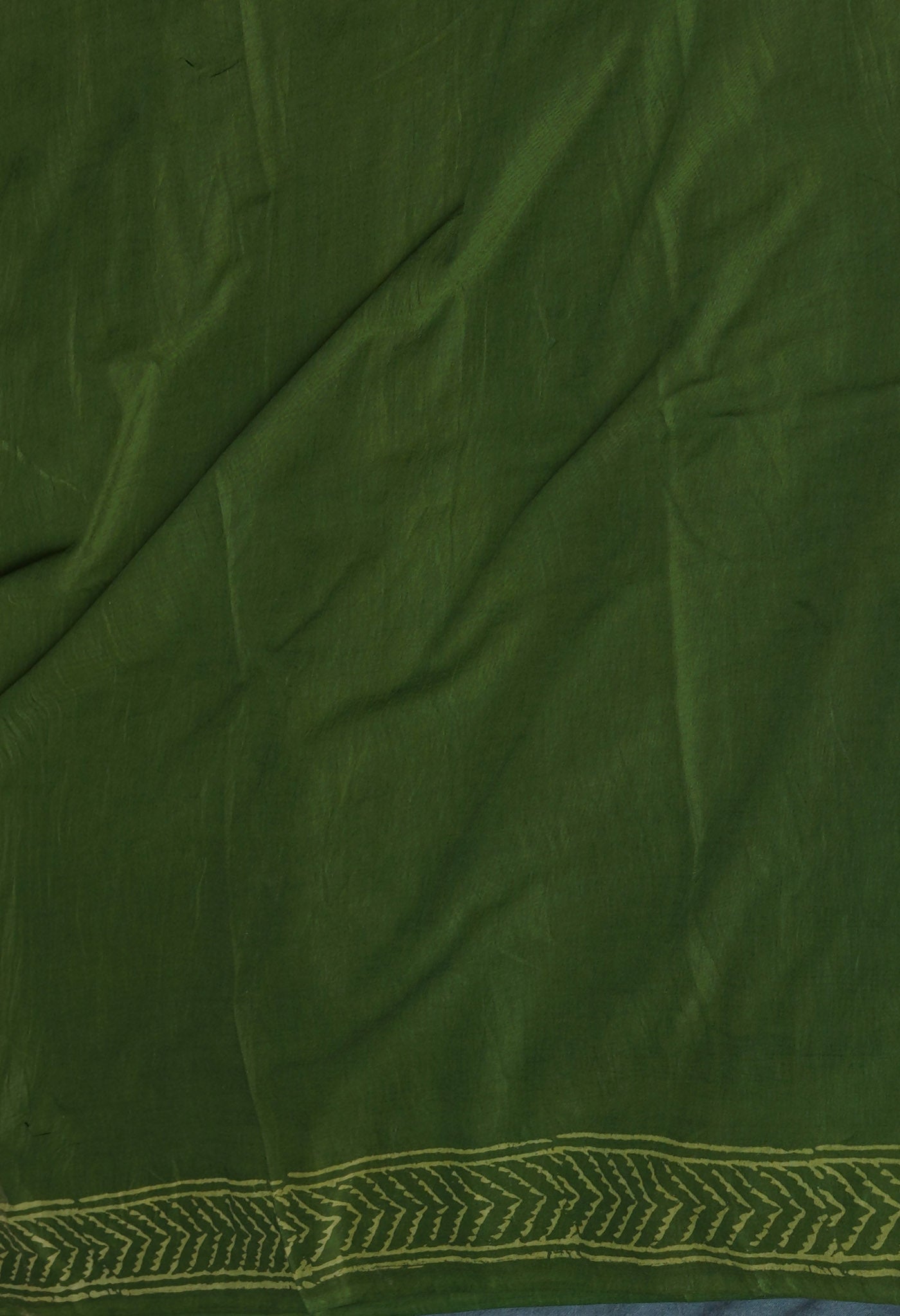 Green Pure Hand Block Discharge Printed Soft Cotton Saree