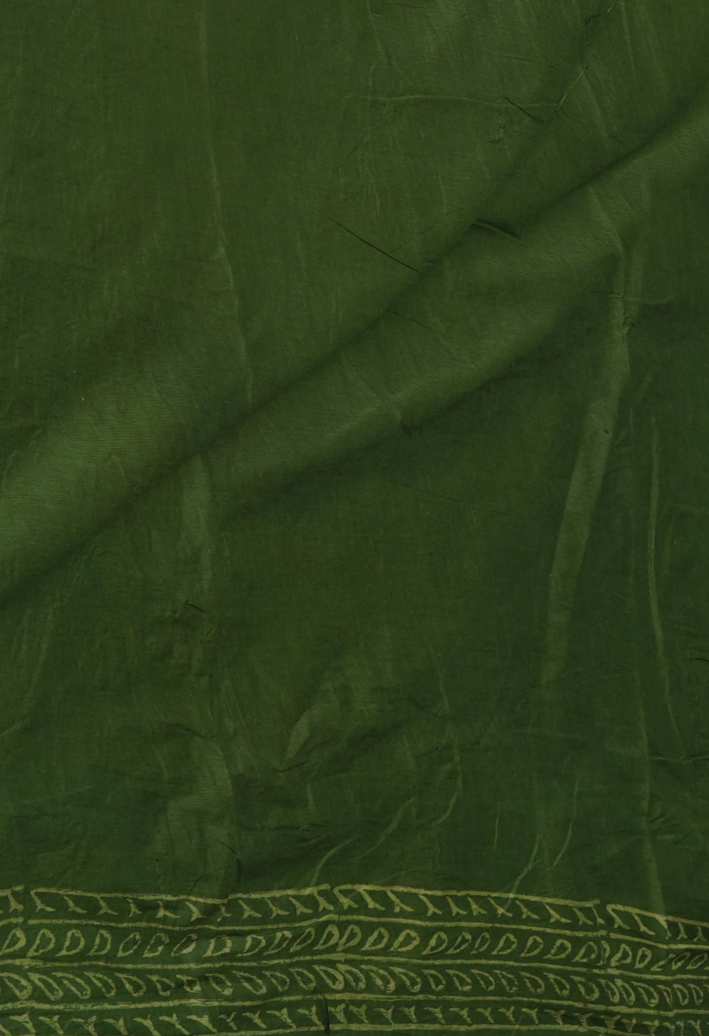 Green Pure Hand Block Discharge Printed Soft Cotton Saree