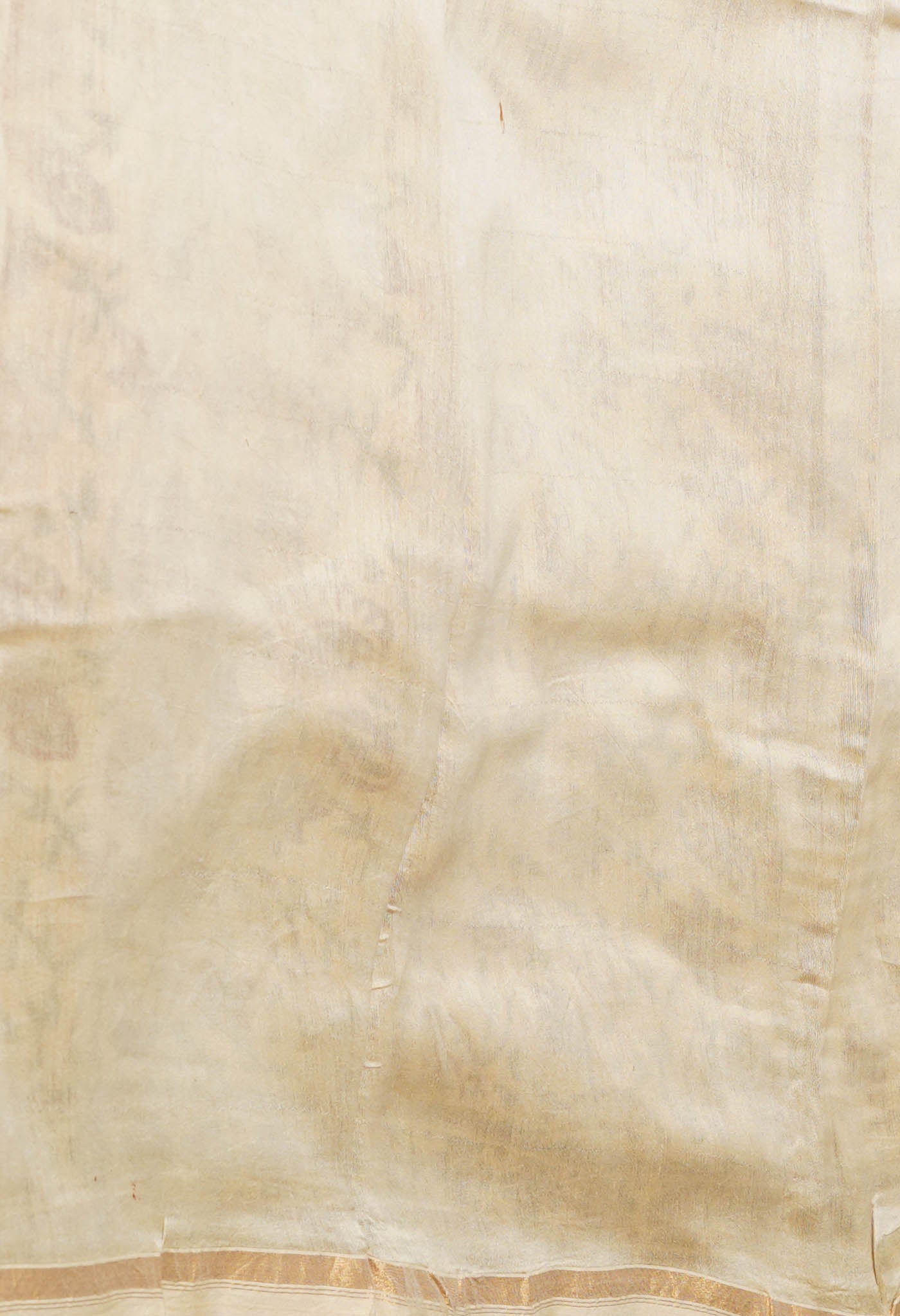 Cream Pure Bagru Kalamkari Printed Chanderi Sico Saree-UNM77457