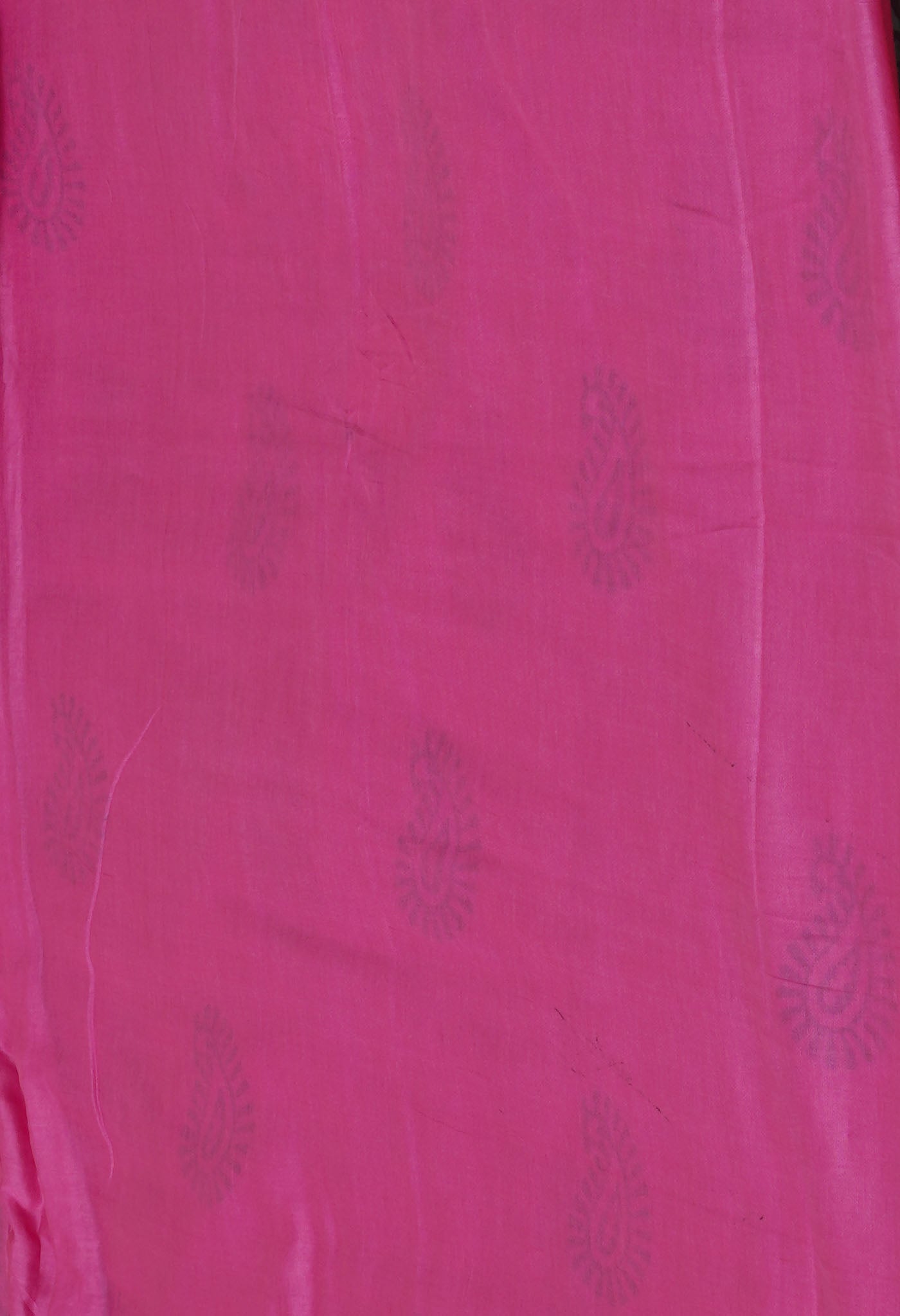 Pink Pure Dyed Hand Block Printed Soft Cotton Saree