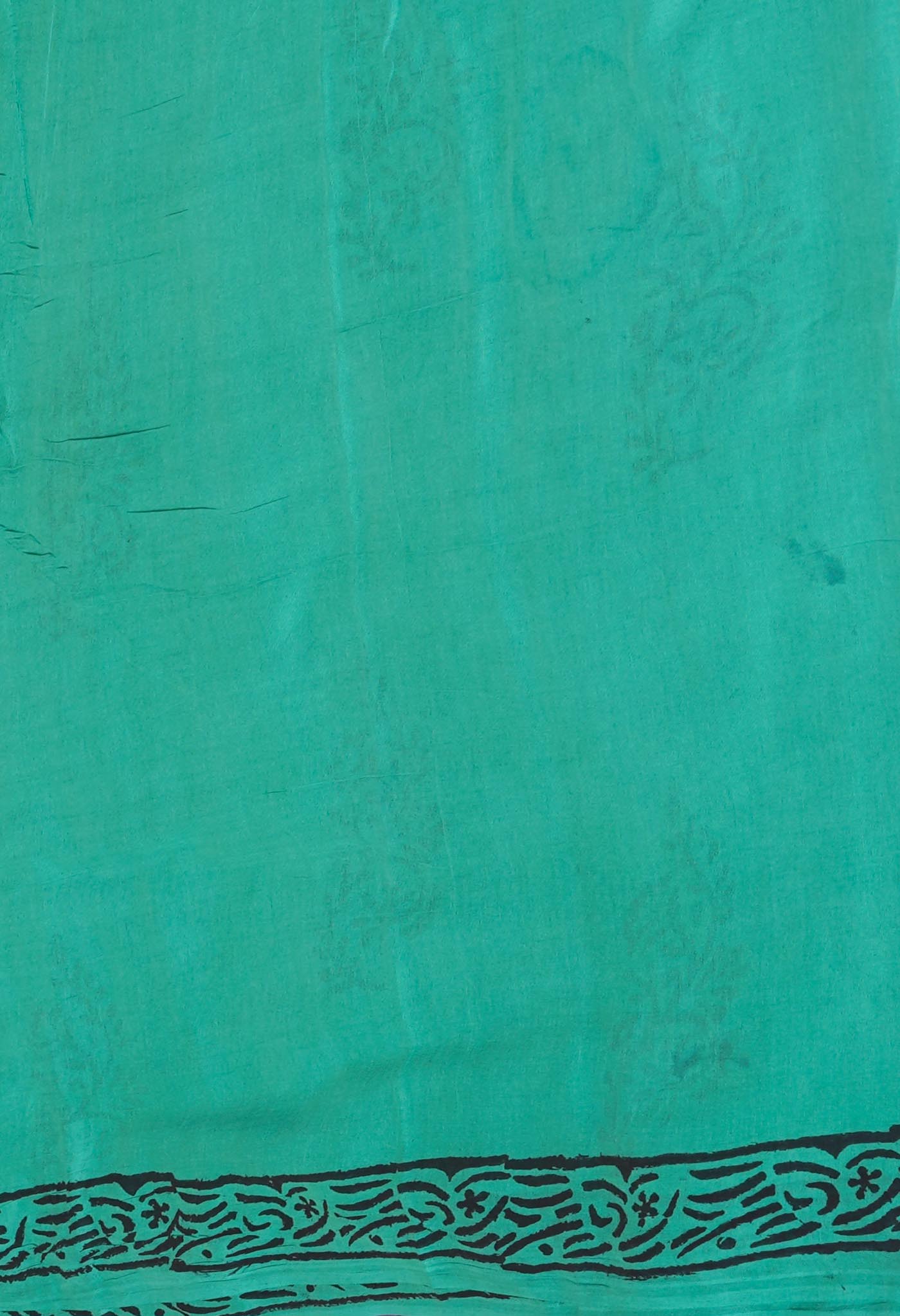 Green Pure Dyed Hand Block Printed Soft Cotton Saree-UNM77576