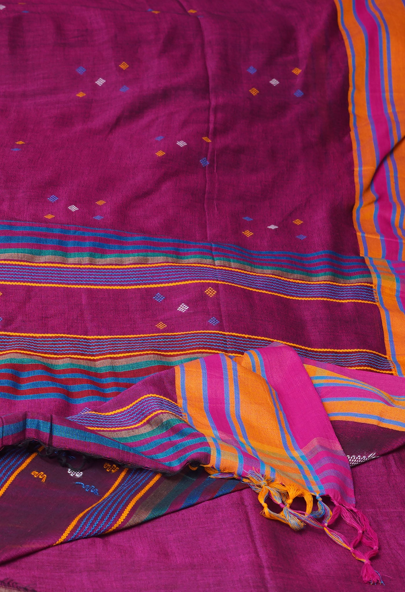 Pink Pure Handloom Nagaland Cotton Saree
