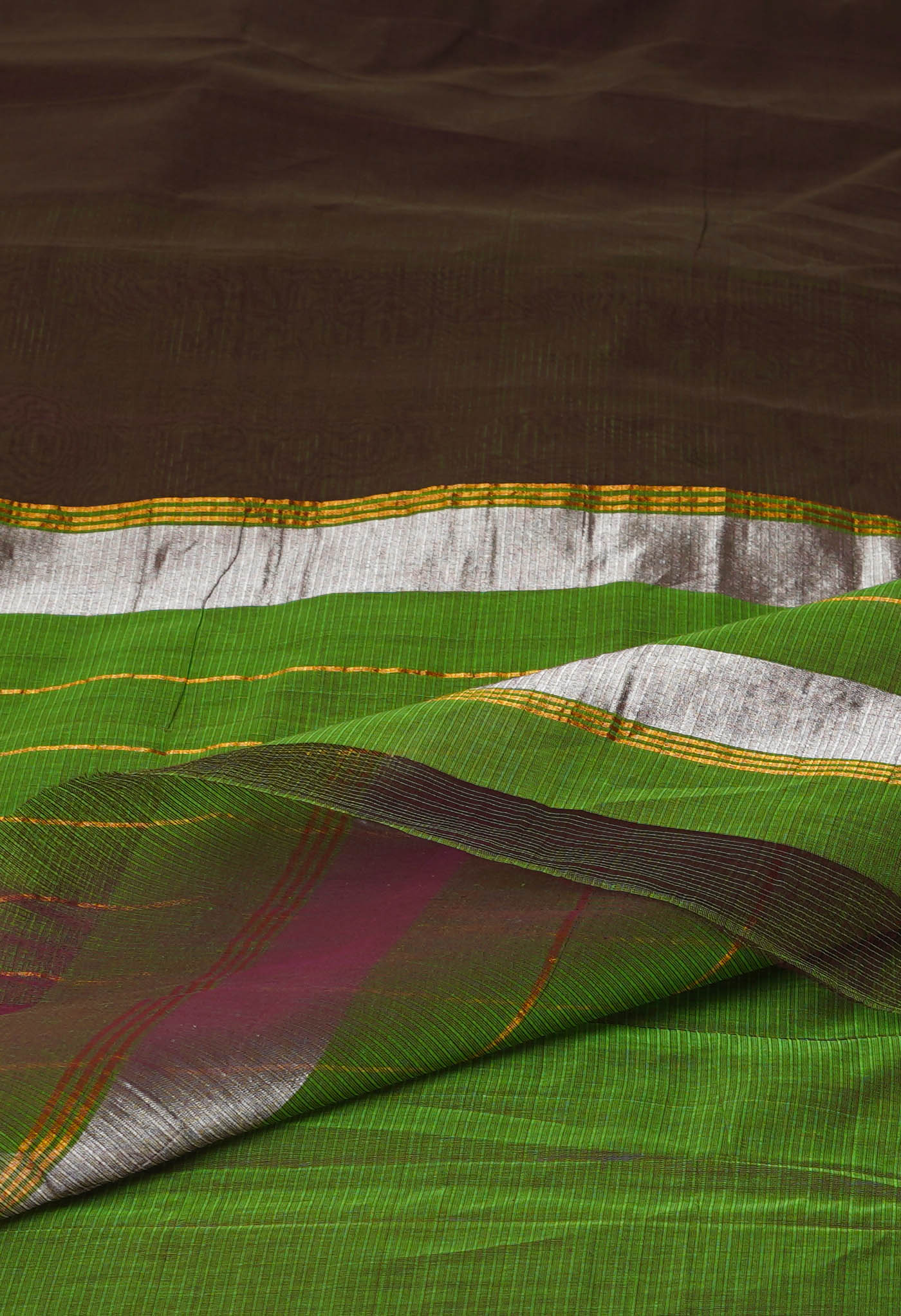 Brown Pure Handloom Assam Sico Saree