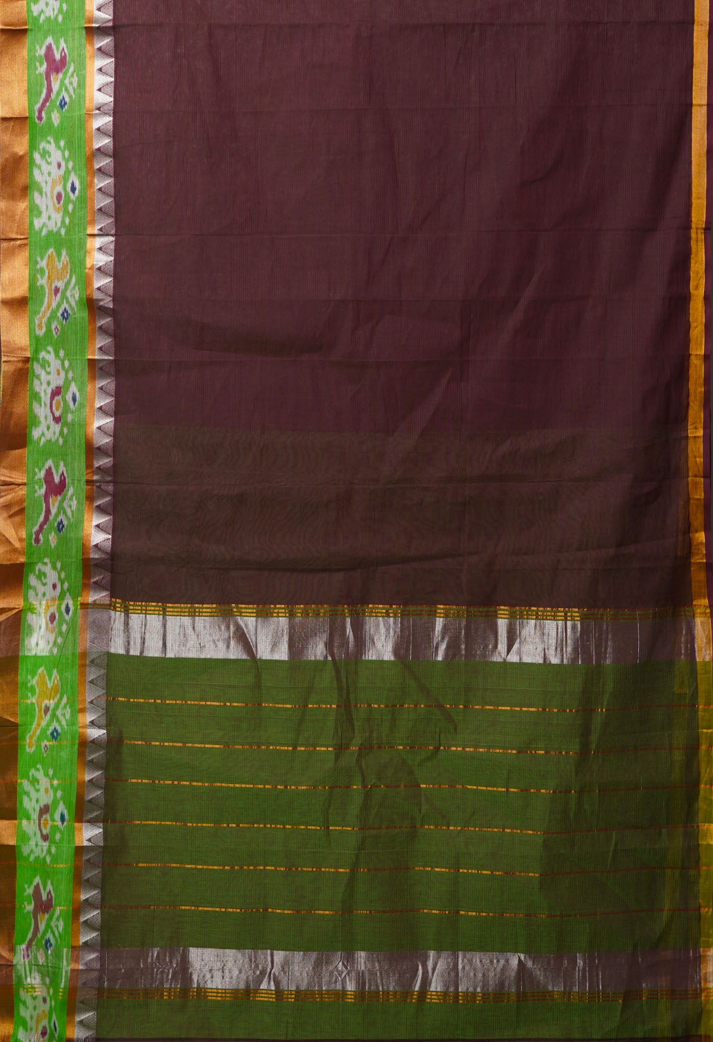 Brown Pure Handloom Assam Sico Saree