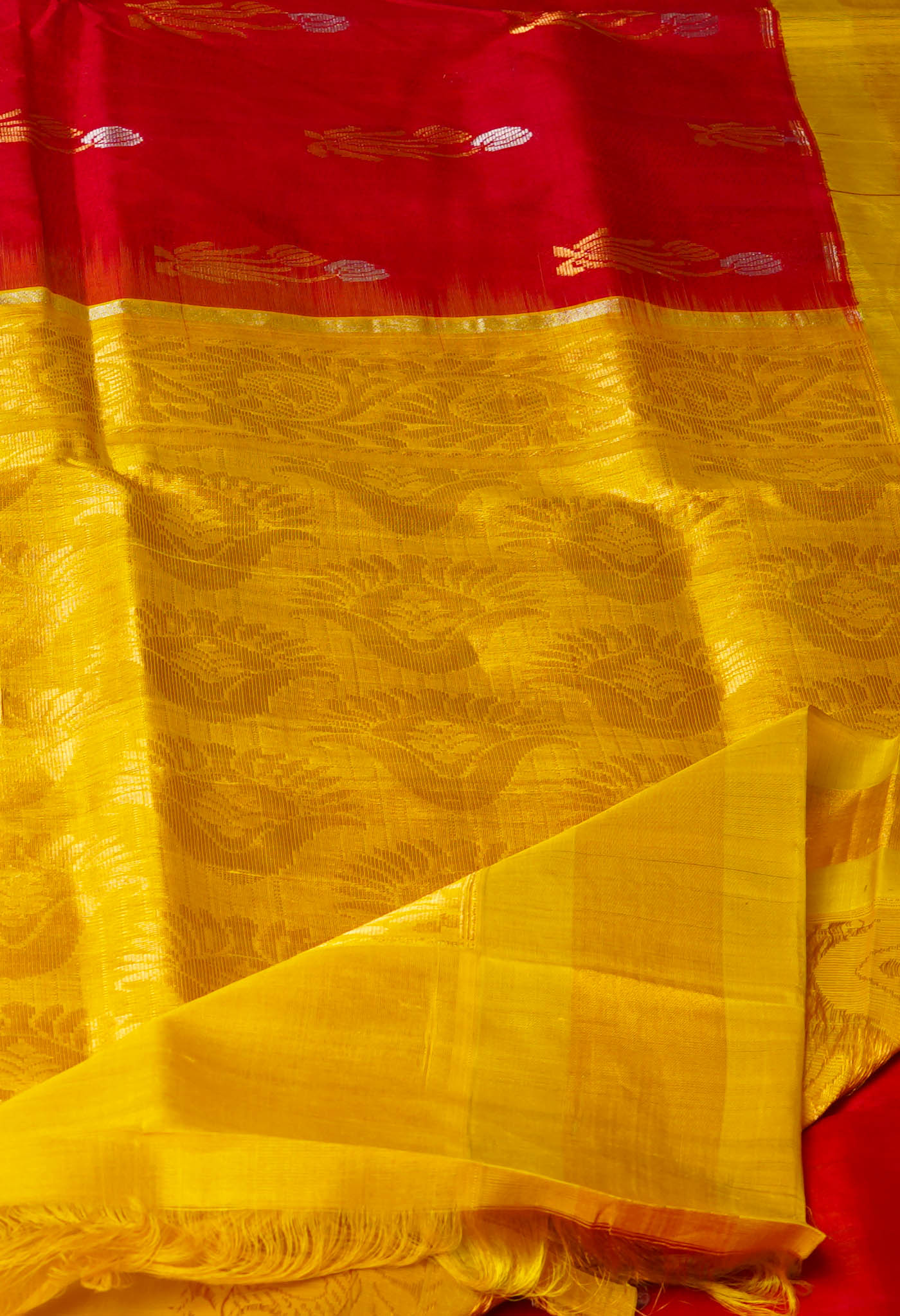 Red Pure Handloom Assam Silk Saree