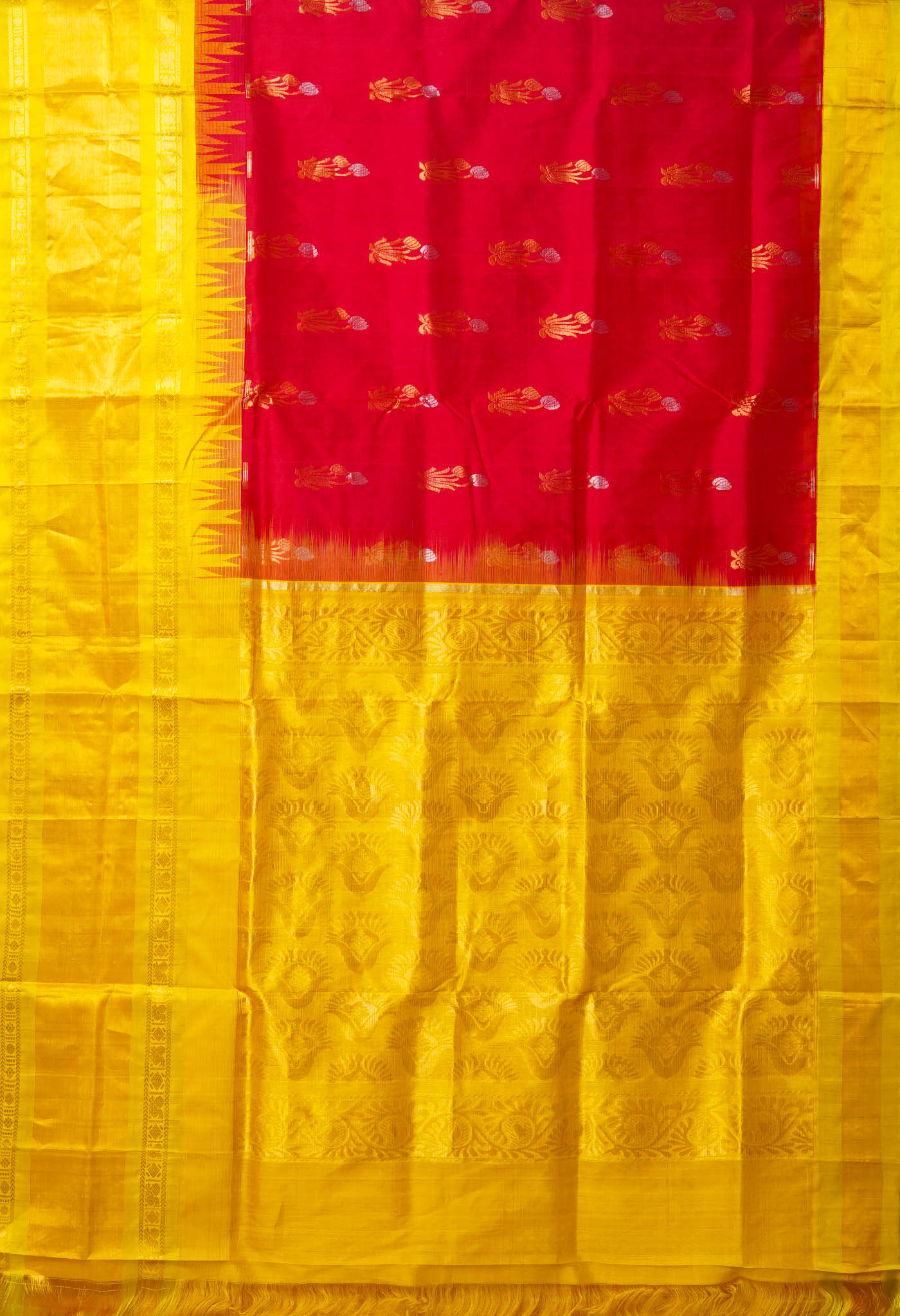 Red Pure Handloom Assam Silk Saree