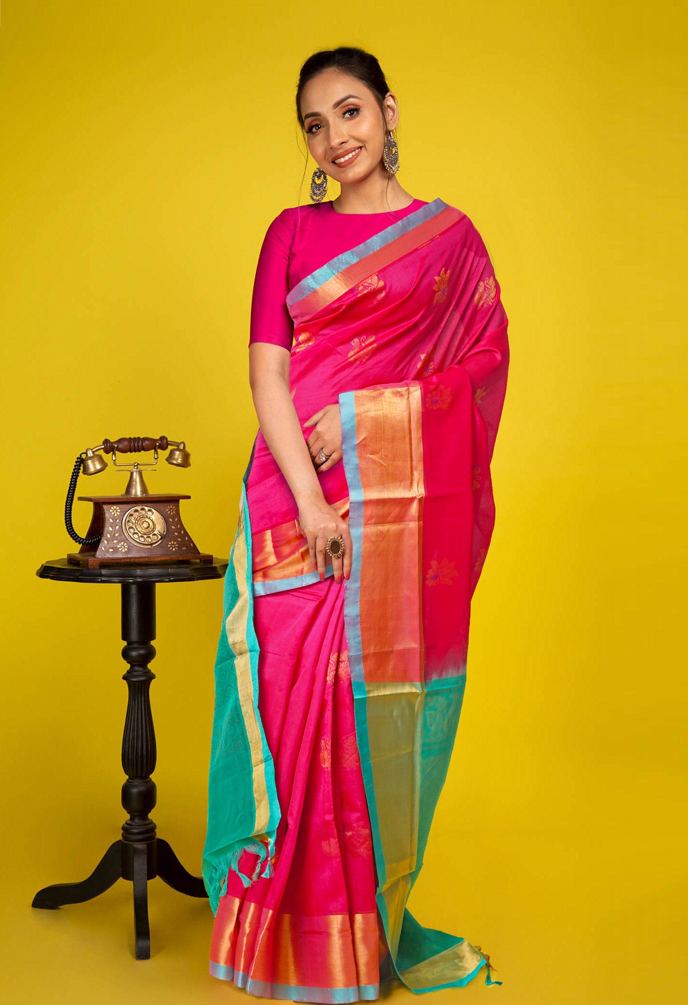 Pink Pure Handloom Assam Silk Saree