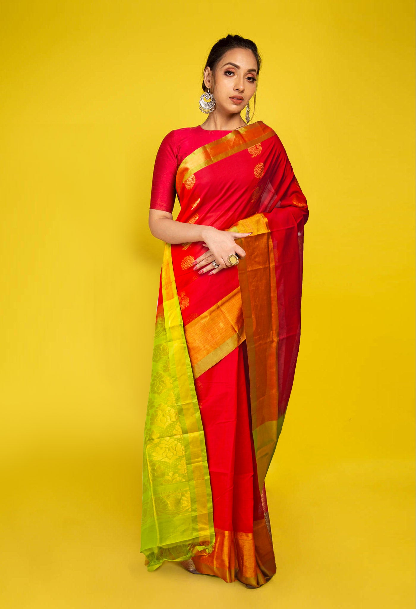 Red Pure Handloom Assam Silk Saree