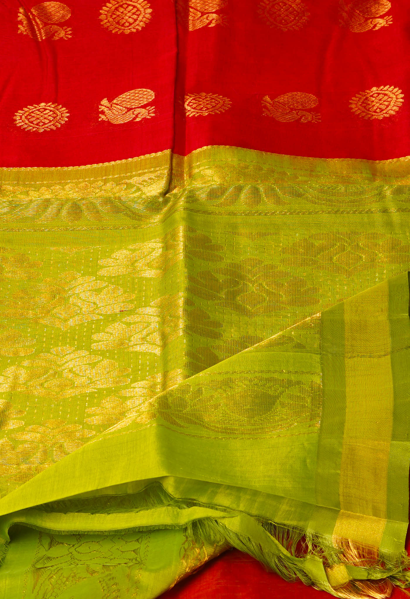 Red Pure Handloom Assam Silk Saree