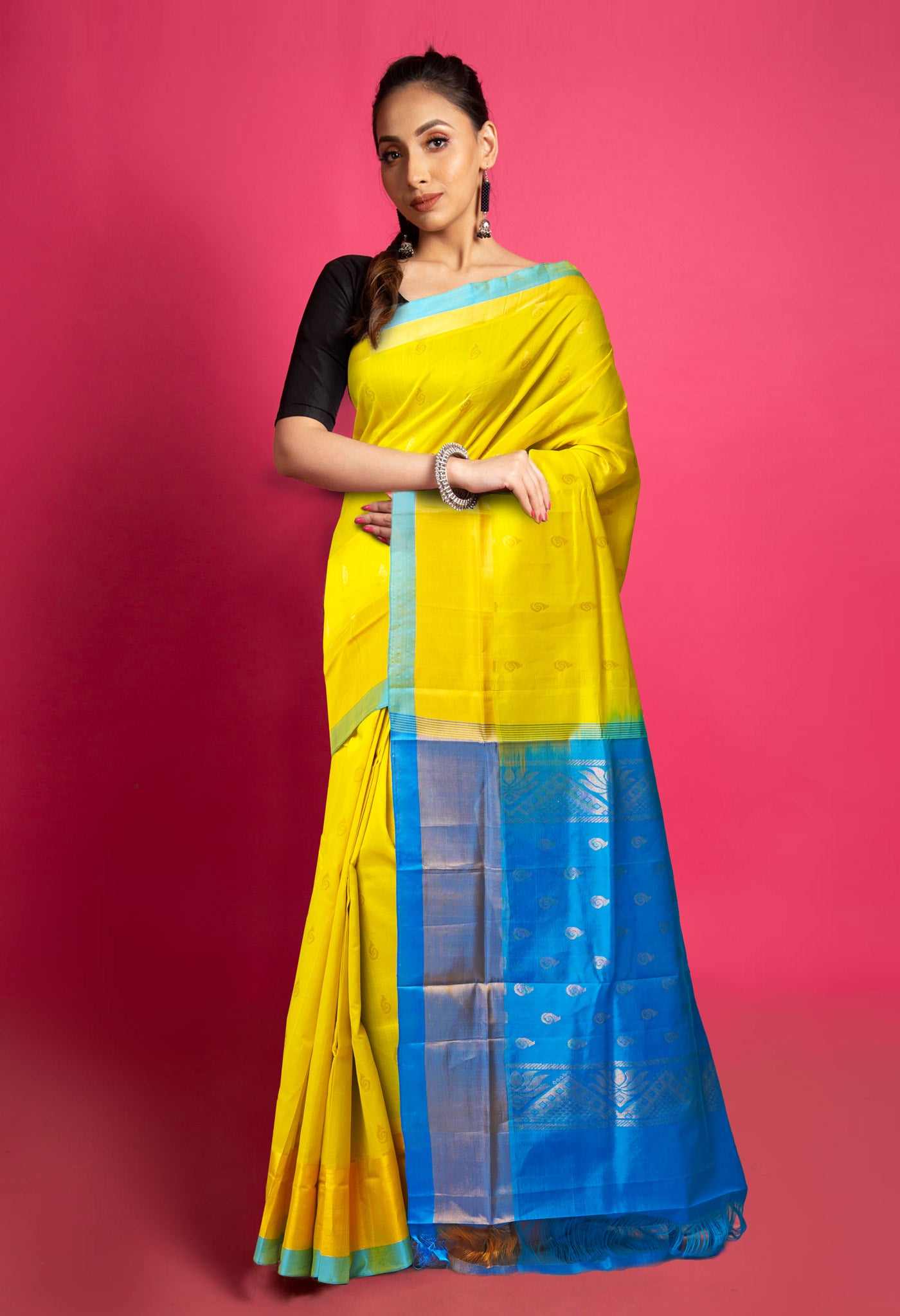 Lemon Yellow Pure Handloom Assam Silk Saree