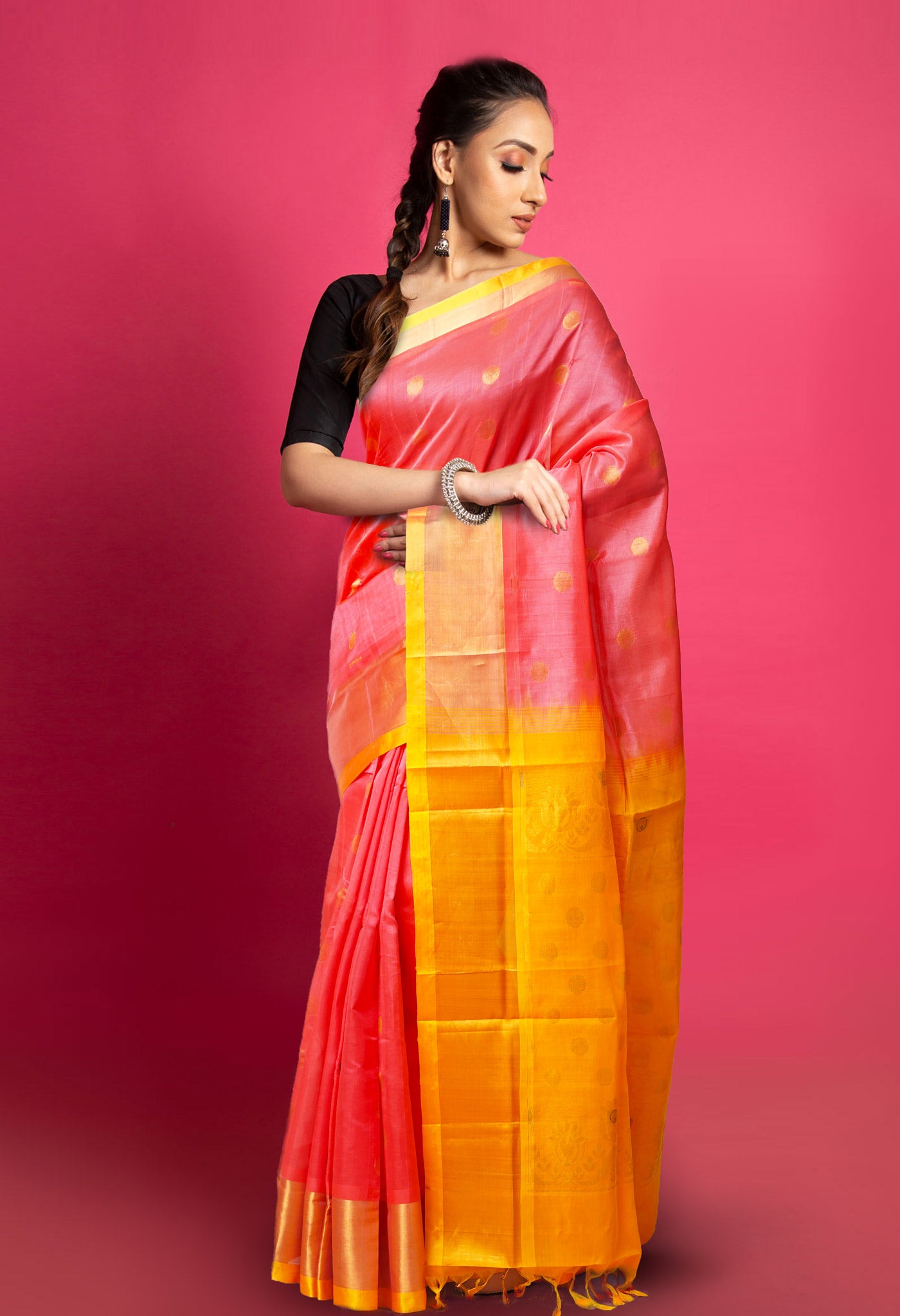 Pink Pure Handloom Assam Silk Saree