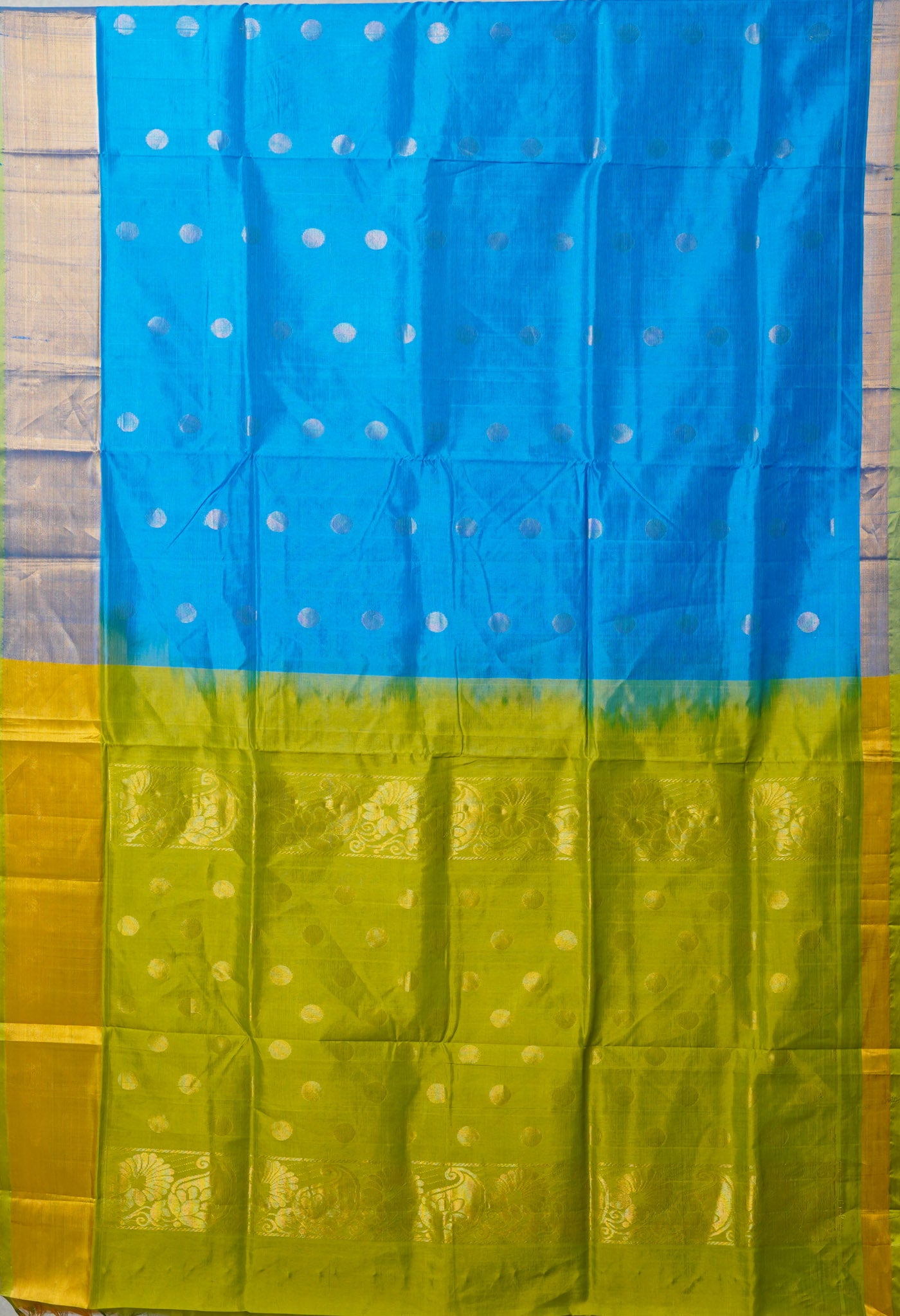 Blue Pure Handloom Assam Silk Saree