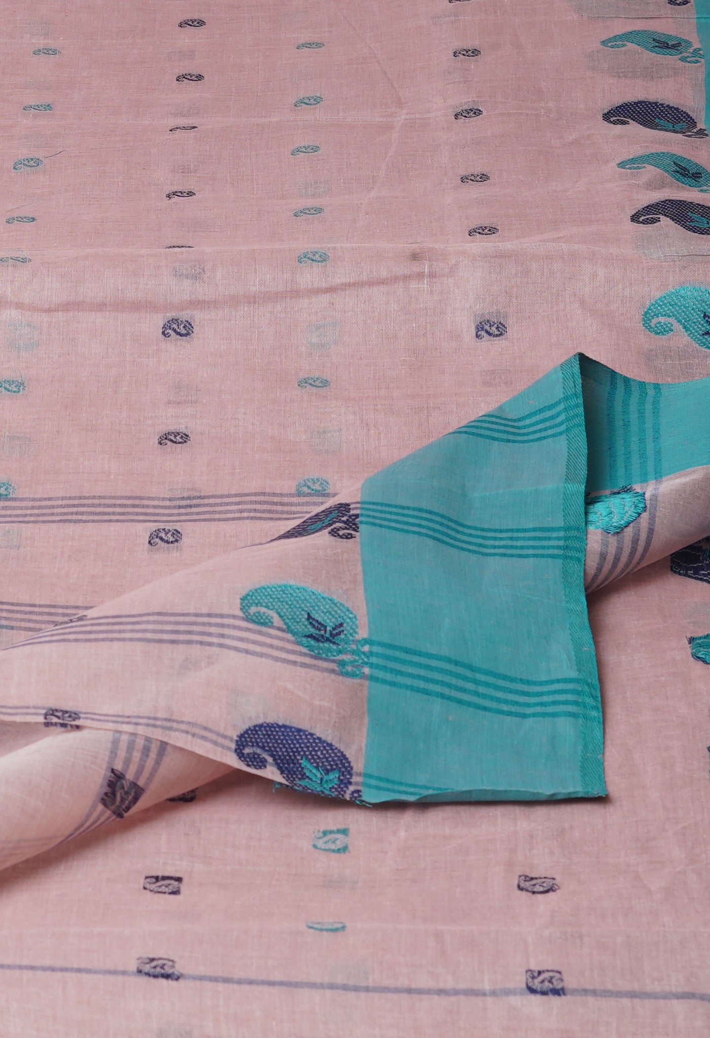 Brownish Pink Pure Handloom Superfine Bengal Cotton Saree