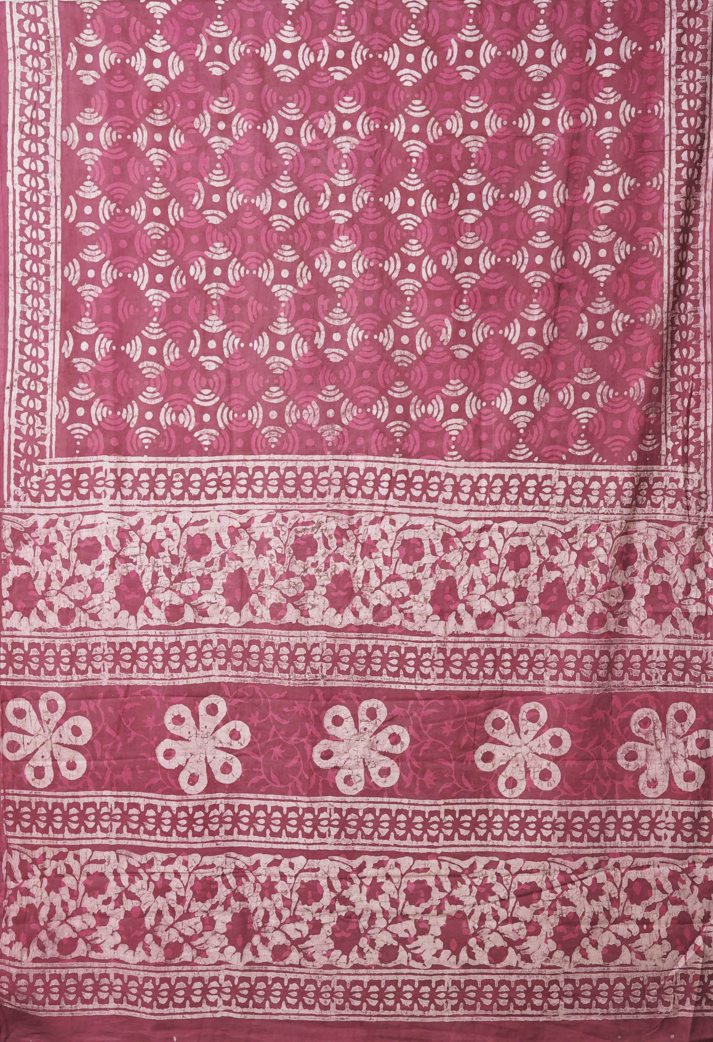 Brownish Pink Pure  Dabu Printed Mulmul Cotton Saree