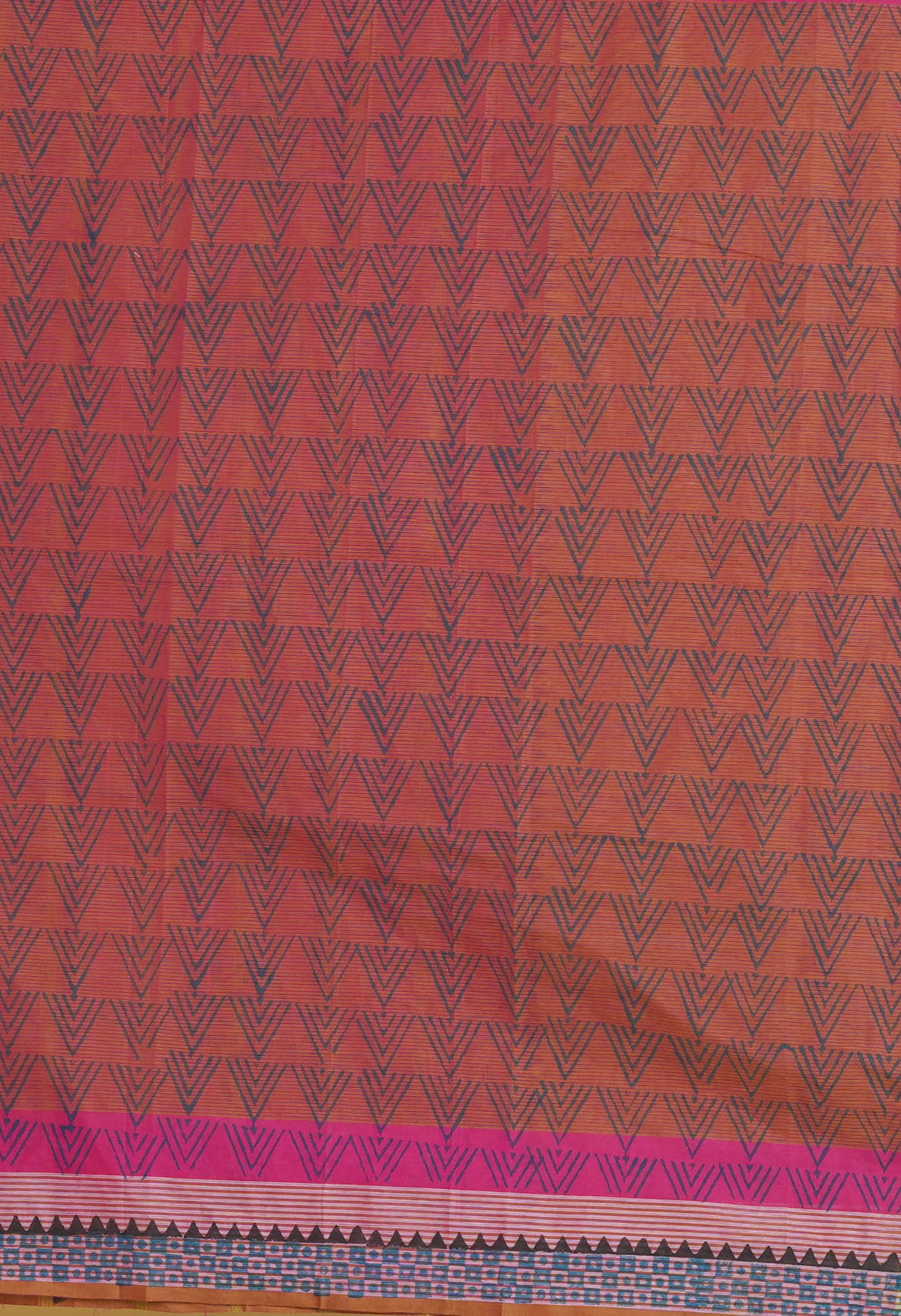 Mehind Green Pure Hand Block Printed Mangalgiri Cotton Saree-UNM77972