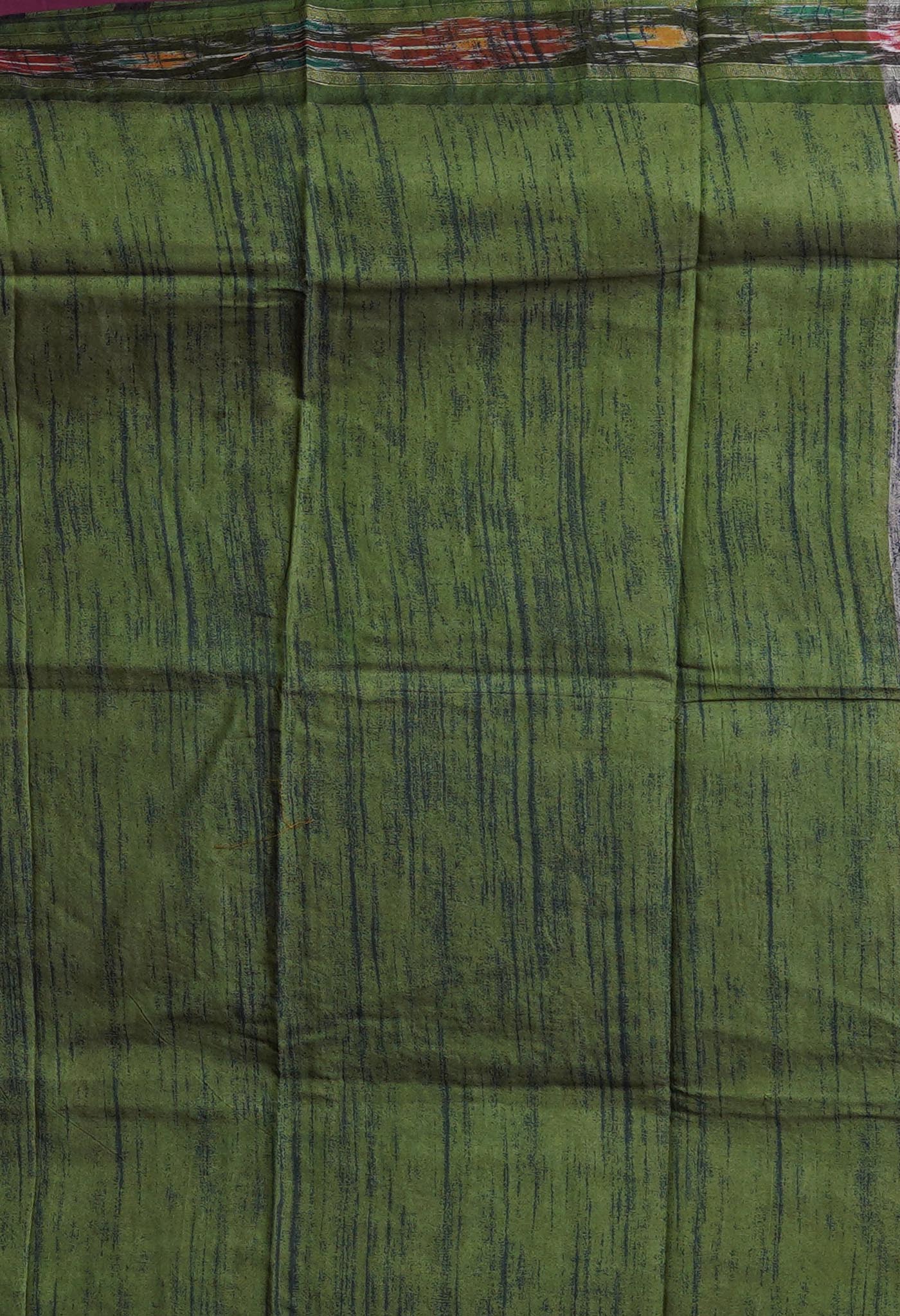 Pink Pure Handloom Block Printed With Kantha Work Vidarbha Tussar Silk Saree