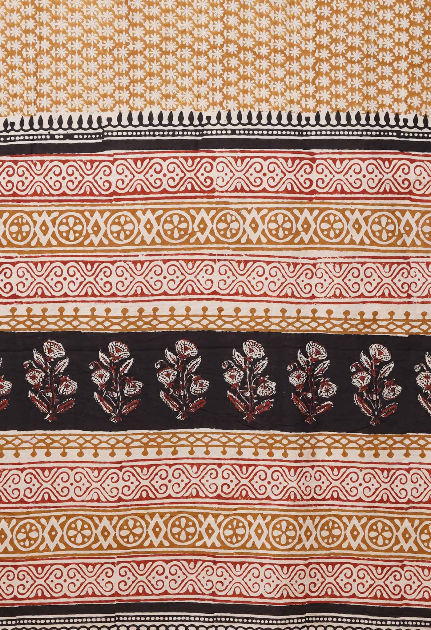 Brown Pure Bagru Printed Soft Cotton Saree-UNM78121