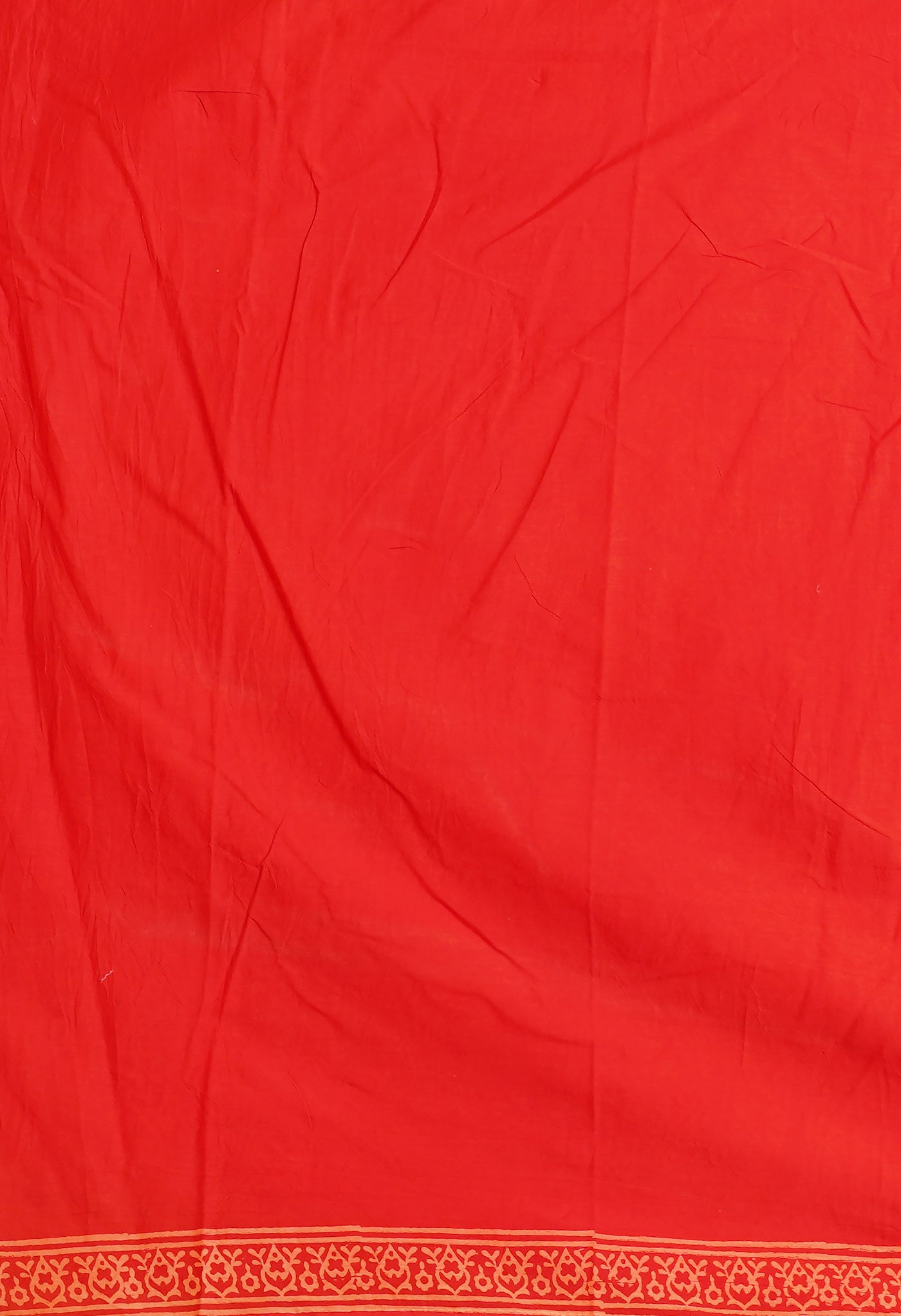 Red Pure Hand Block Printed Soft Cotton Saree-UNM78192