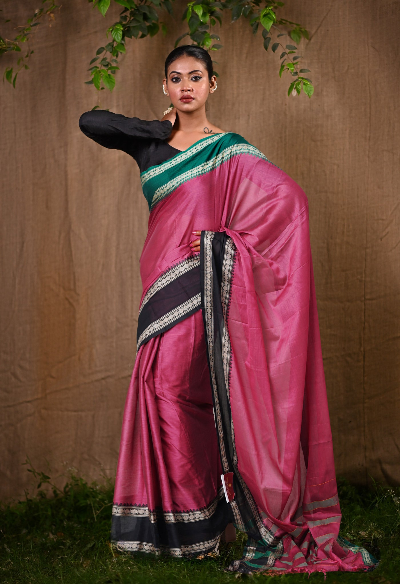 Pink Pure Handloom Narayani Cotton Saree-UNM78245