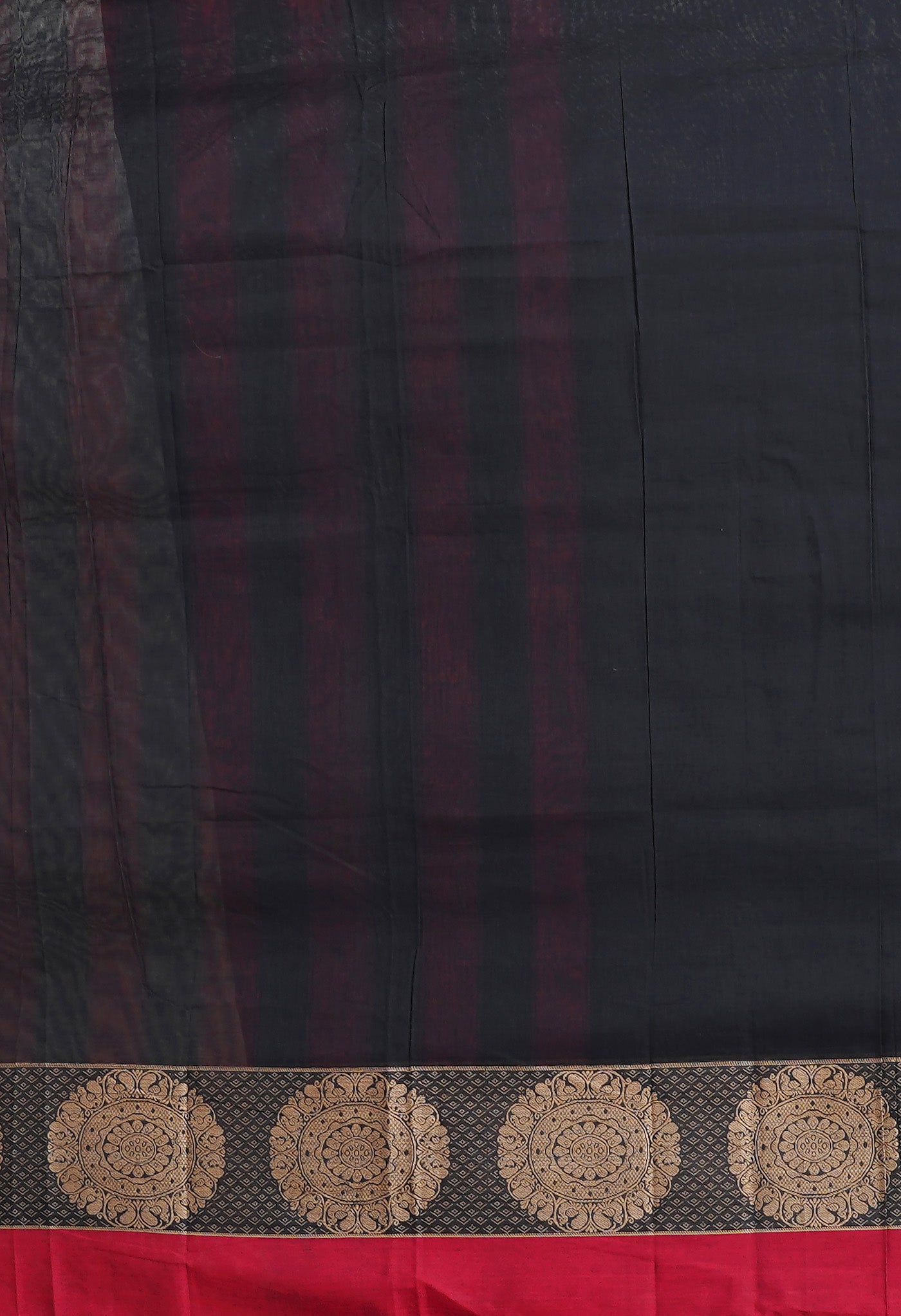 Black Pure Handloom Narayani Cotton Saree-UNM78278