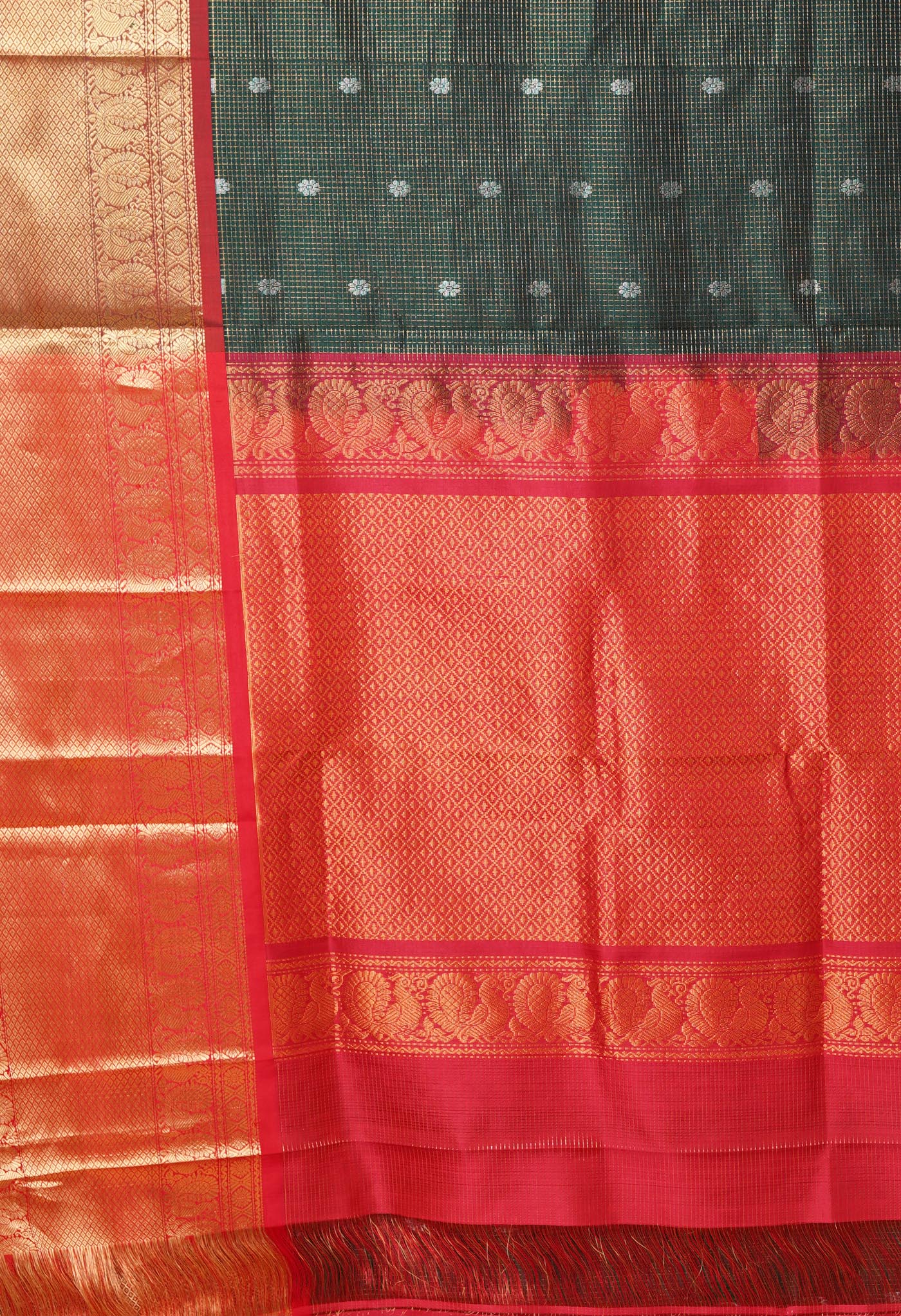 Green Pure Handloom Assam Silk Saree